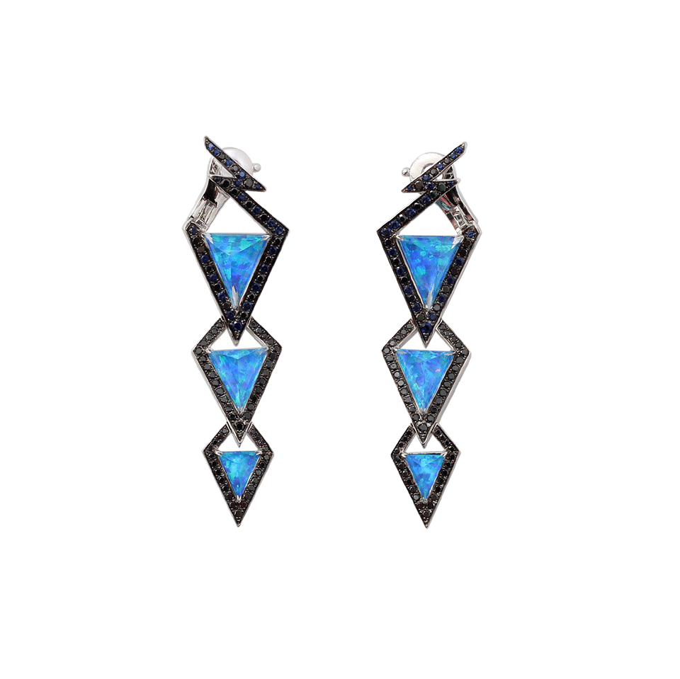 STEPHEN WEBSTER-Lady Stardust Bolt Earrings-WHITE GOLD