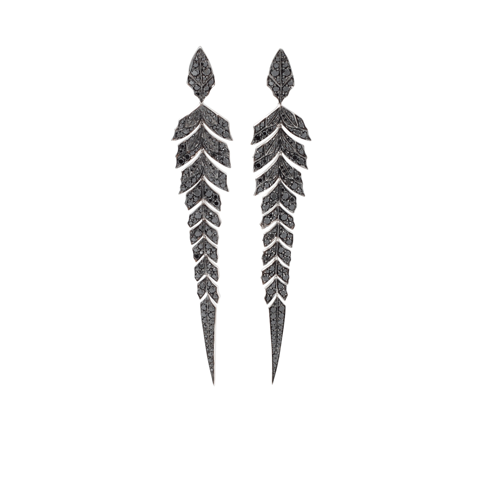 STEPHEN WEBSTER-Magnipheasant Diamond Earrings-WHITE GOLD