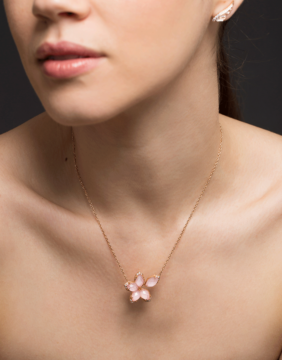 STEPHEN WEBSTER-Love Me, Love Me Not Flower Pendant Necklace-ROSE GOLD