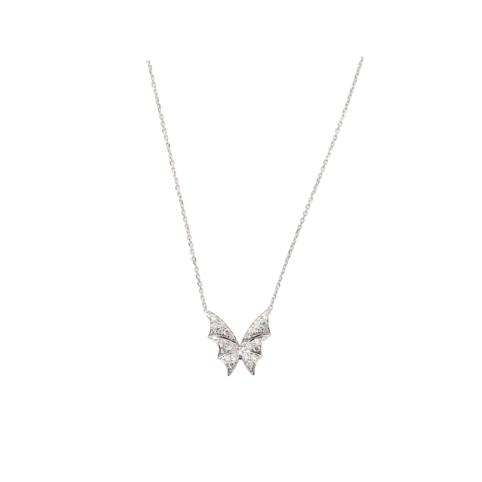 STEPHEN WEBSTER-Fly By Night Butterfly Necklace-WHITE GOLD