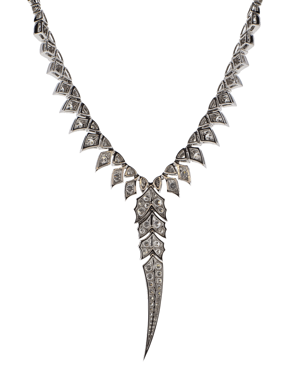 STEPHEN WEBSTER-Pave Diamond Long Necklace-WHITE GOLD