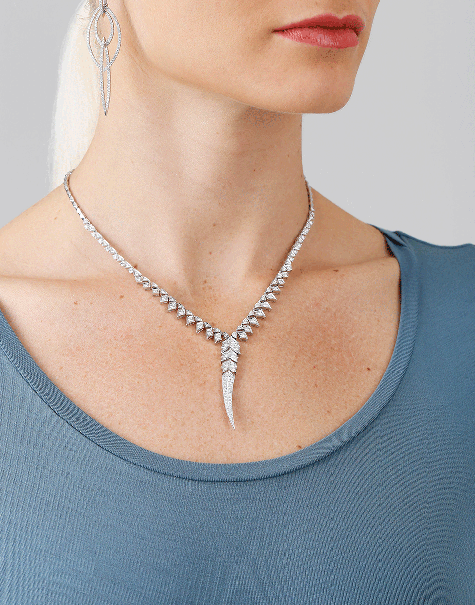 STEPHEN WEBSTER-Pave Diamond Long Necklace-WHITE GOLD
