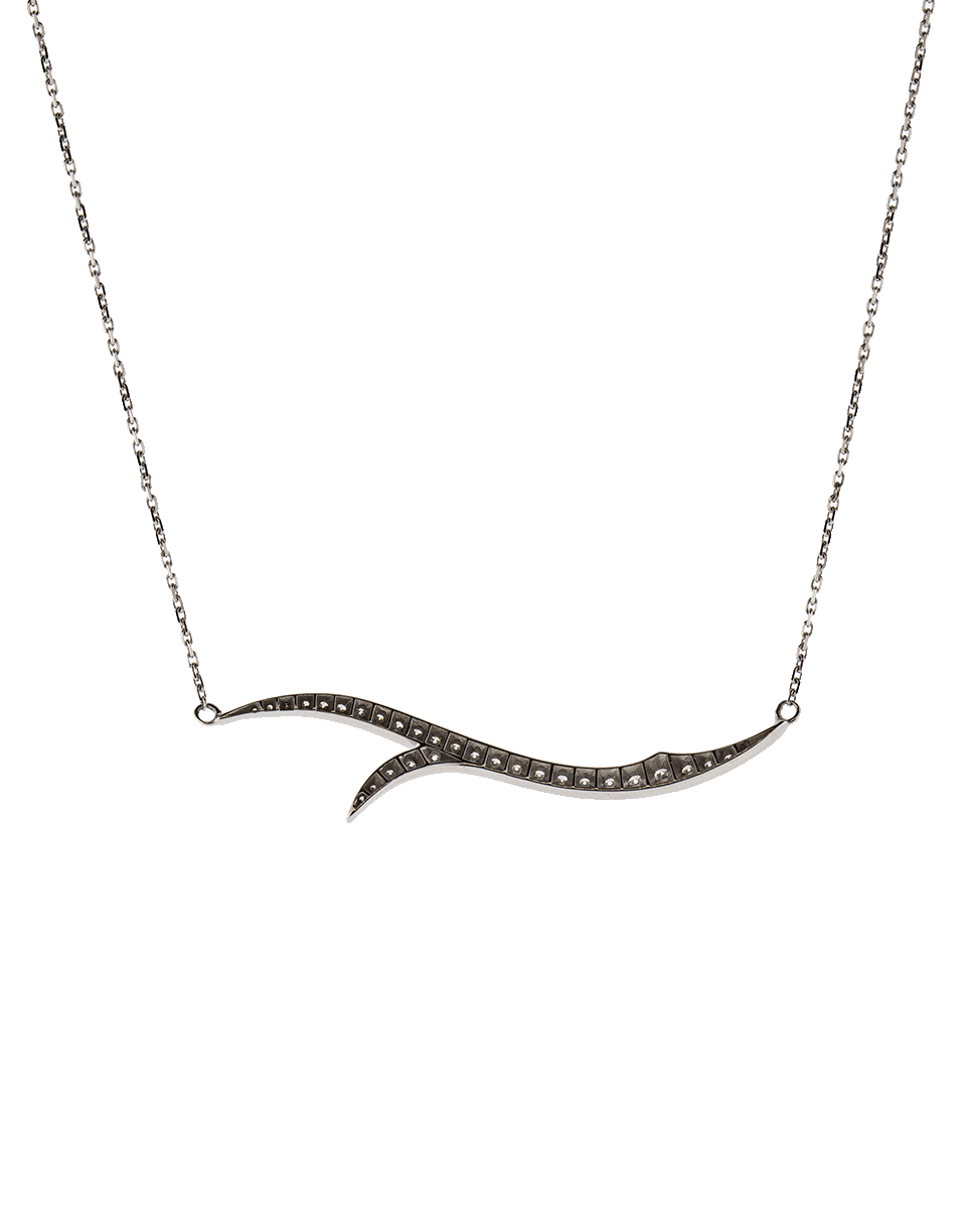 STEPHEN WEBSTER-Pave Diamond Thorn Stem Necklace-WHITE GOLD