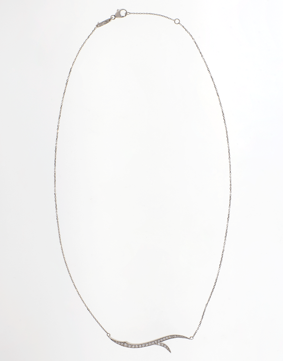 STEPHEN WEBSTER-Pave Diamond Thorn Stem Necklace-WHITE GOLD