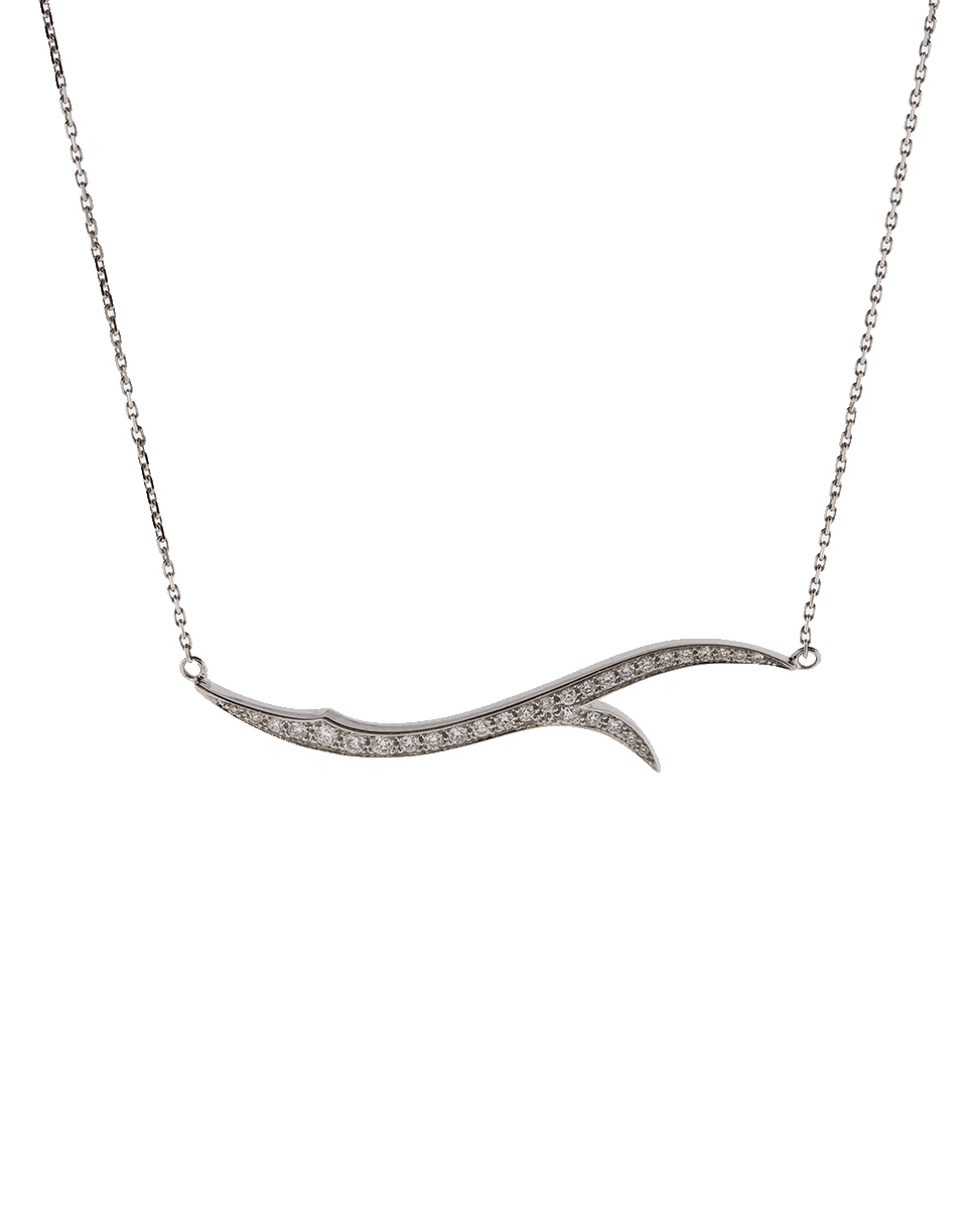 STEPHEN WEBSTER-Pave Diamond Thorn Stem Necklace-WHITE GOLD