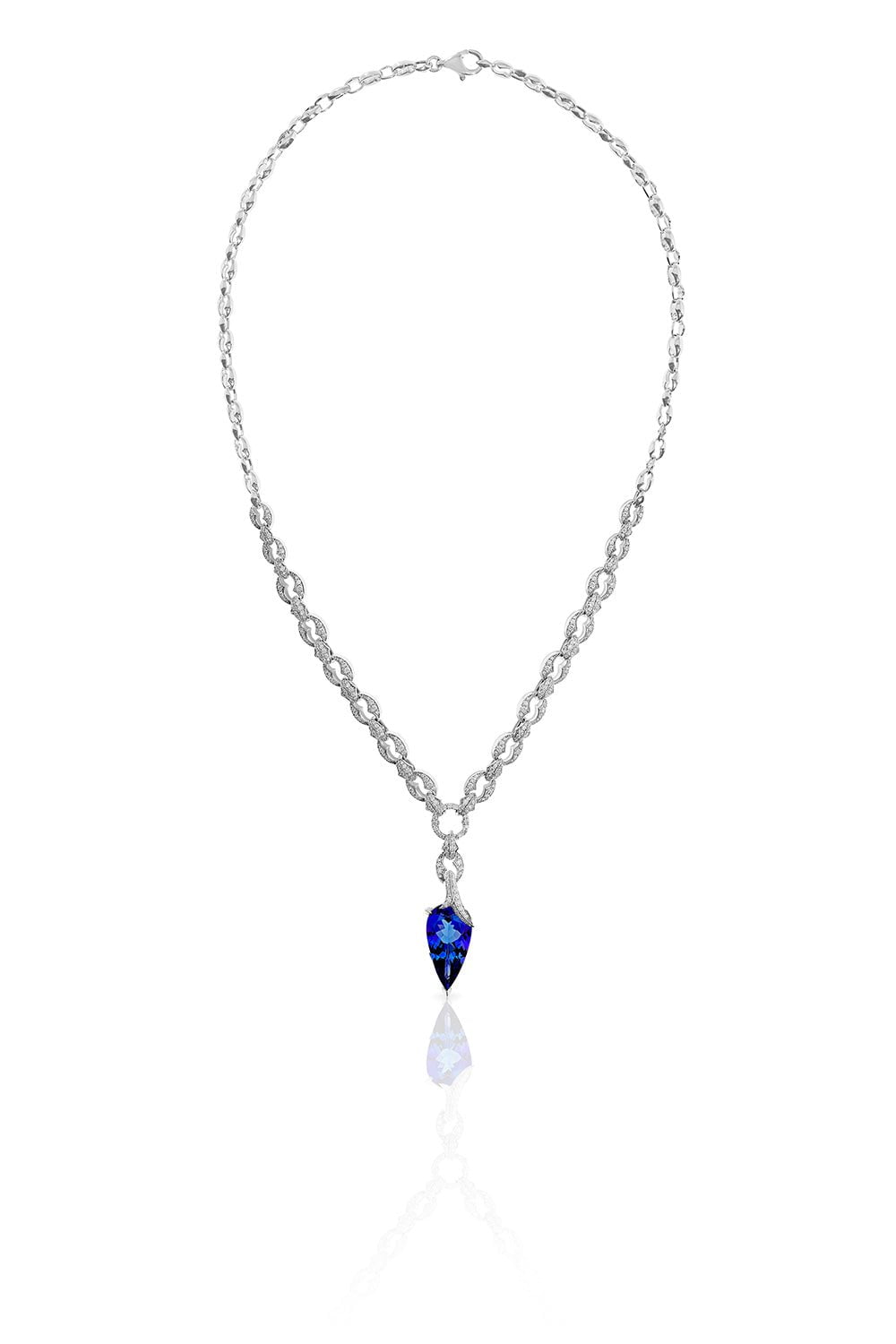STEPHEN WEBSTER-Pear Drop Necklace-WHITE GOLD