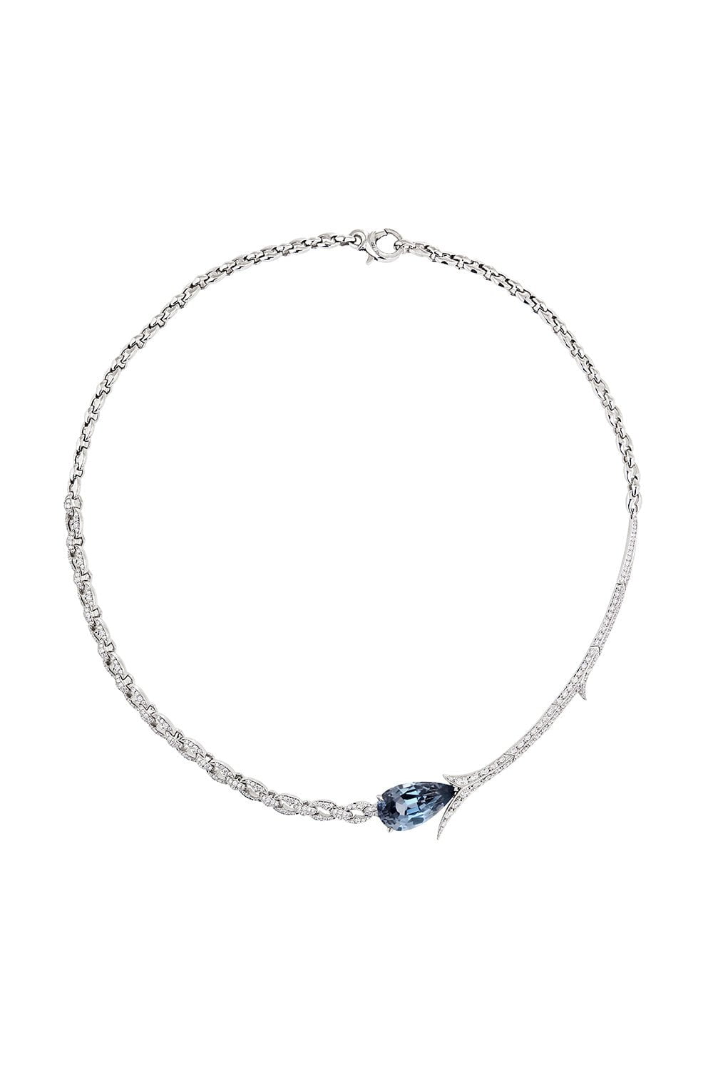 STEPHEN WEBSTER-Thorn Embrace Tear Drop Necklace-WHITE GOLD