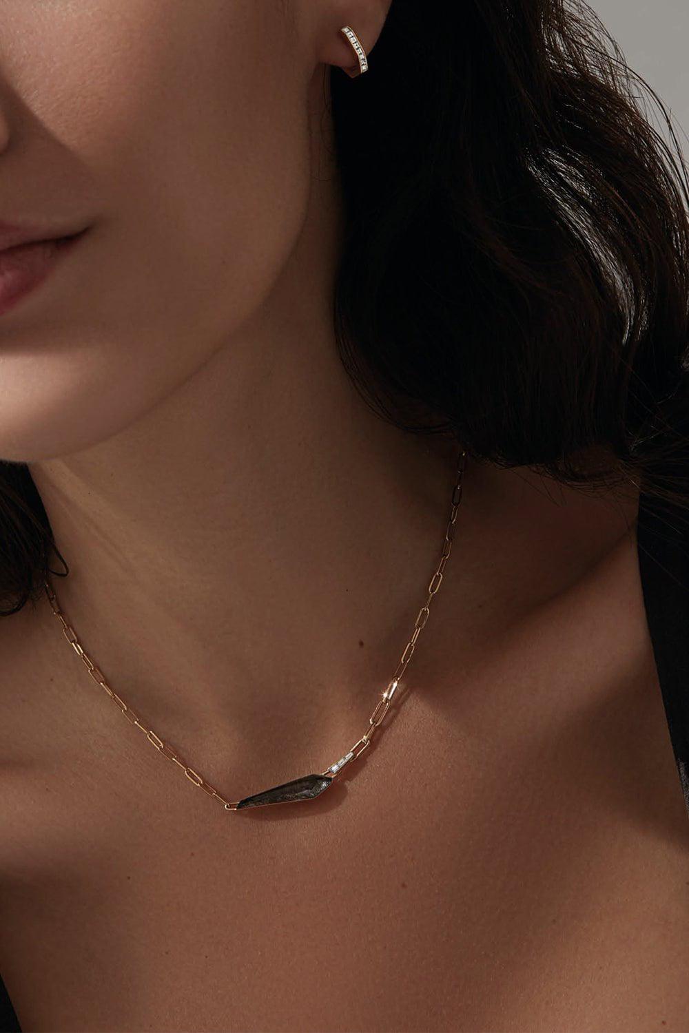STEPHEN WEBSTER-Crystal Haze Shard Slimline Linked Choker-YELLOW GOLD