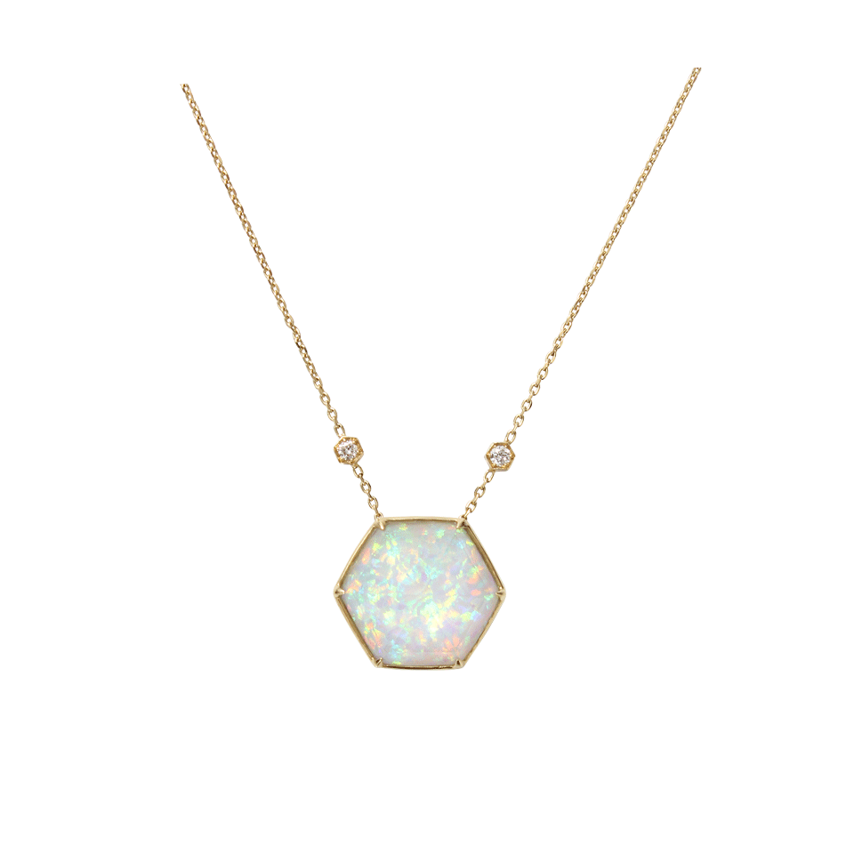 STEPHEN WEBSTER-White Opalescent Quartz Necklace-YELLOW GOLD
