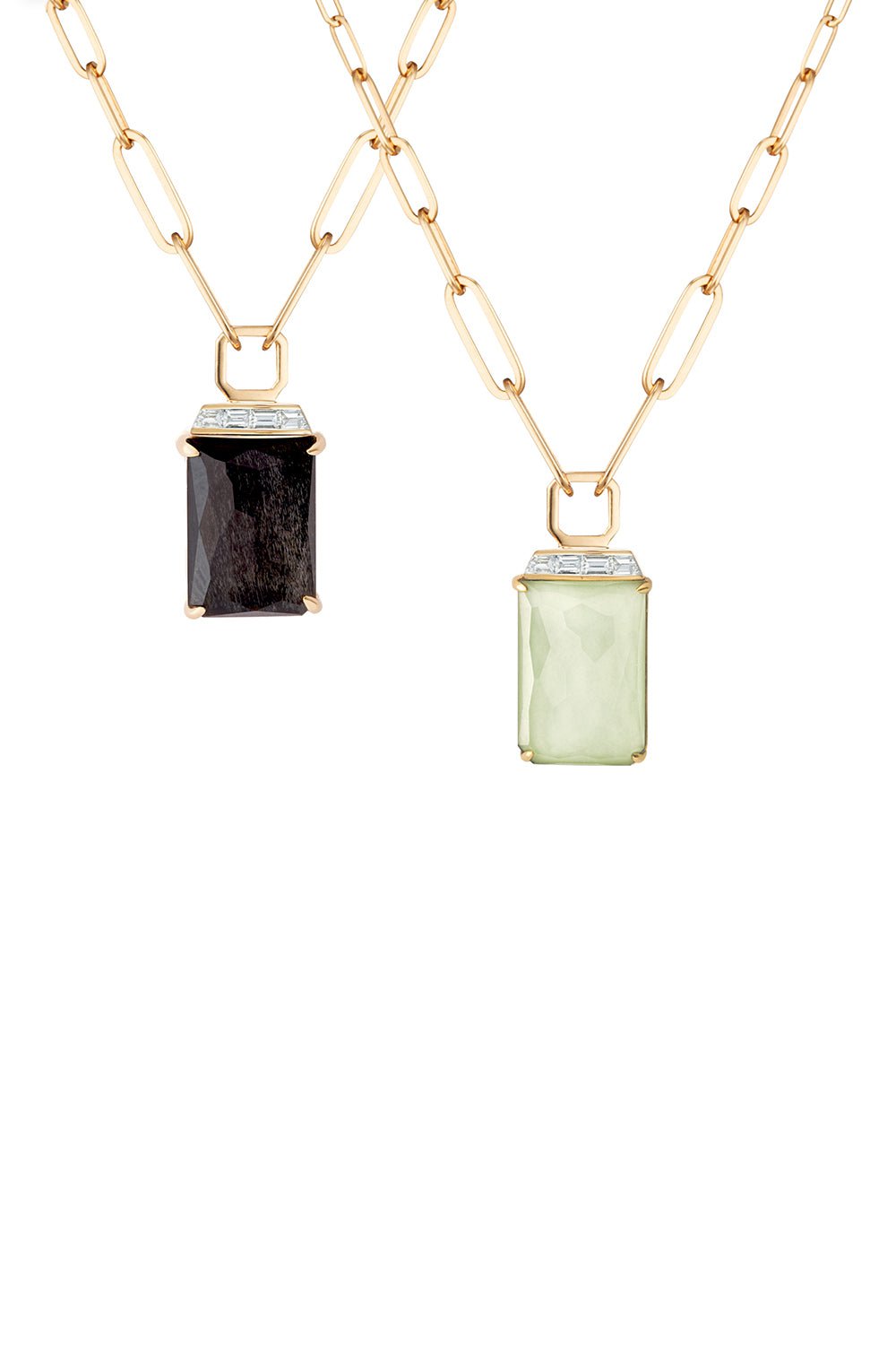 STEPHEN WEBSTER-Crystal Haze Tablet Twister Pendant Necklace-YELLOW GOLD
