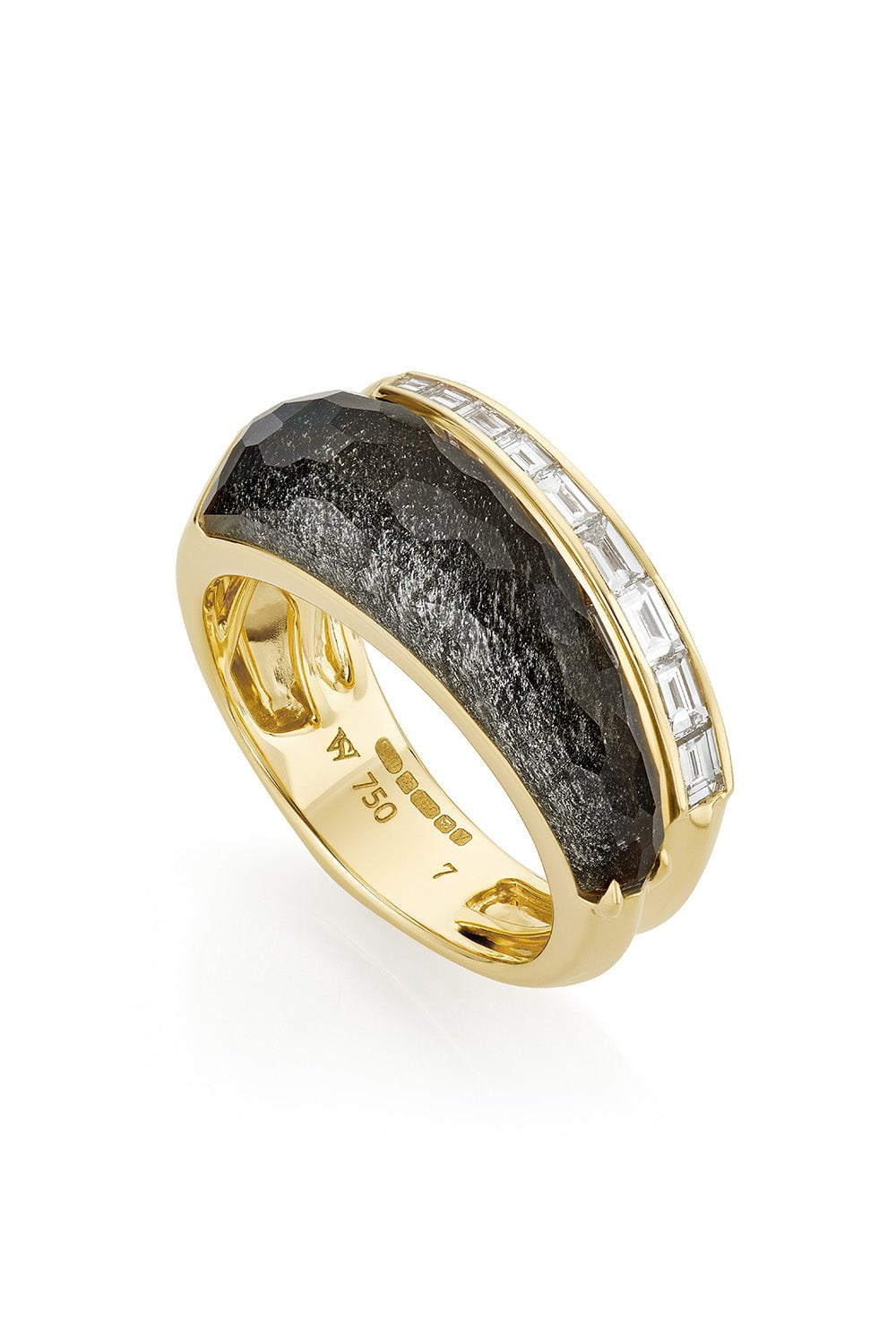 STEPHEN WEBSTER-Crystal Haze Shard Slimline Ring-YELLOW GOLD