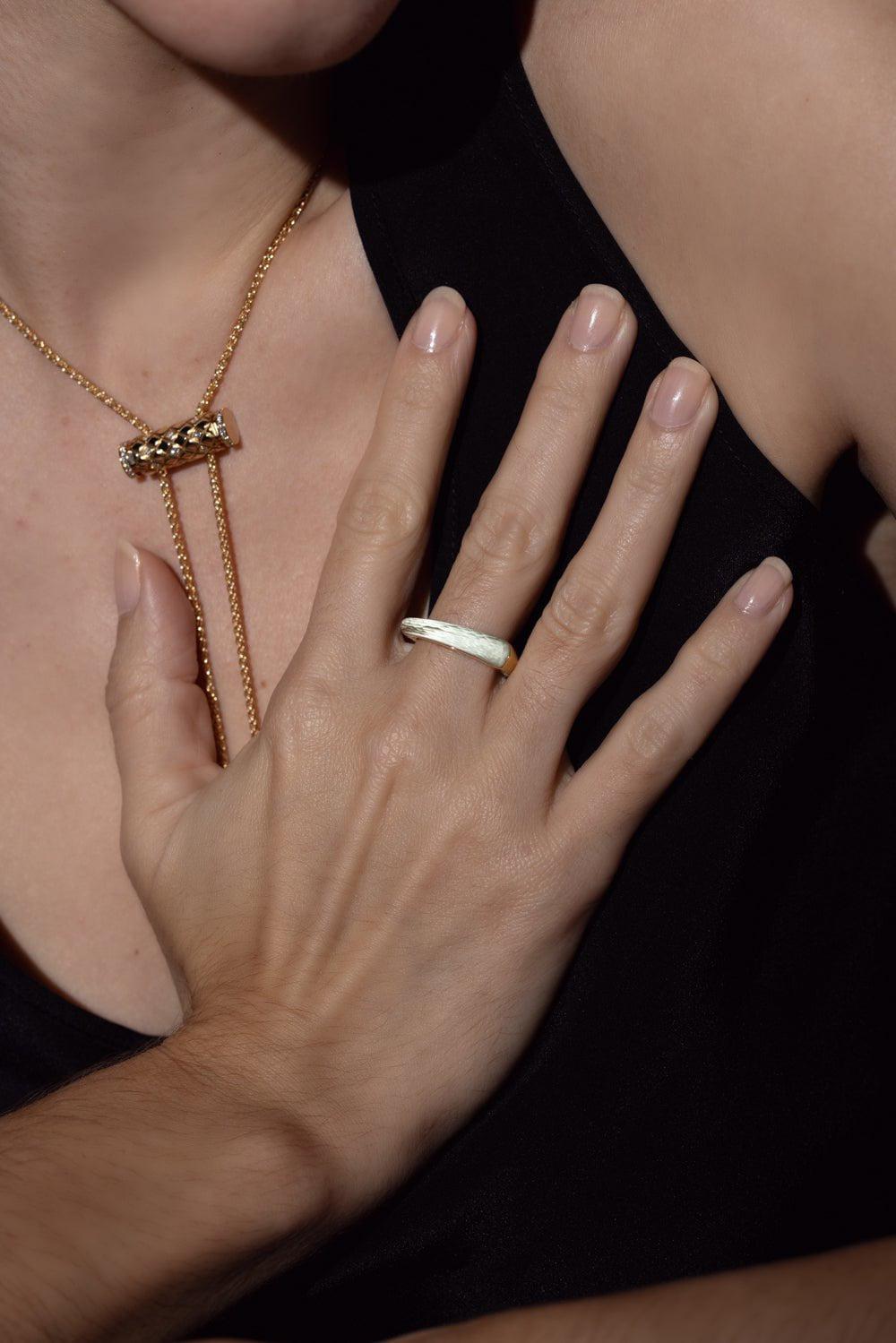 STEPHEN WEBSTER-Crystal Haze Shard Slimline Stack Ring-YELLOW GOLD