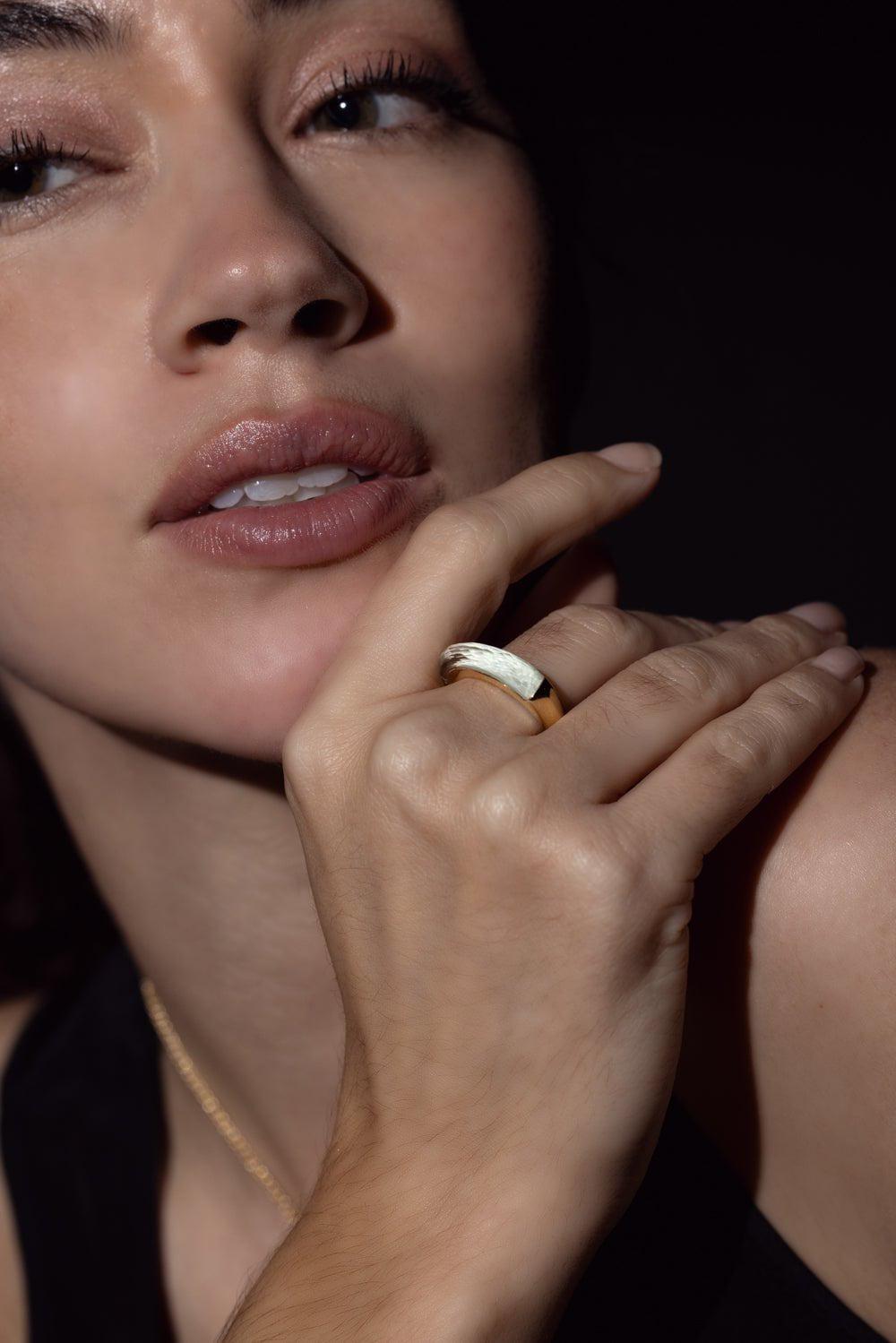 STEPHEN WEBSTER-Crystal Haze Shard Slimline Stack Ring-YELLOW GOLD