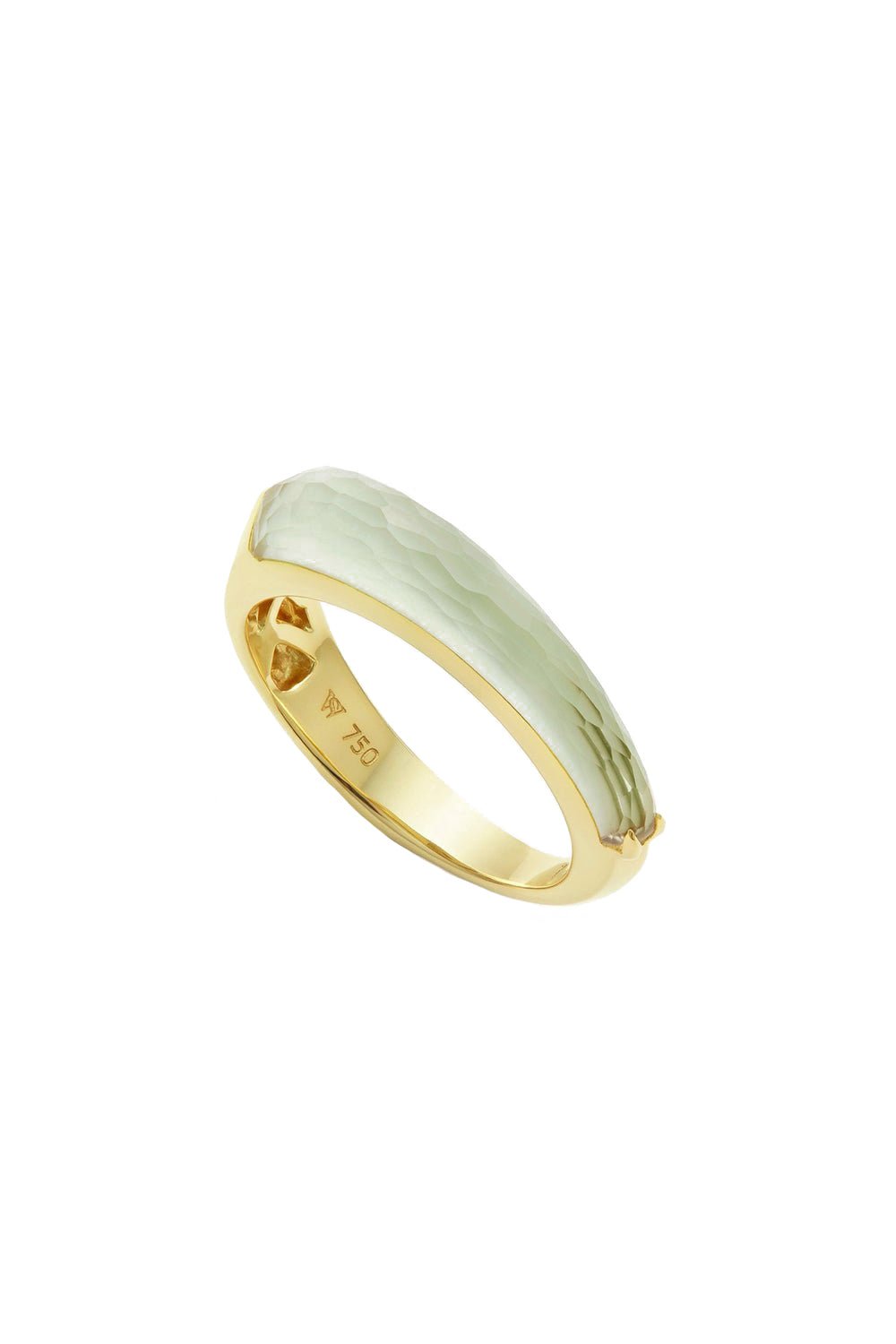 STEPHEN WEBSTER-Crystal Haze Shard Slimline Stack Ring-YELLOW GOLD