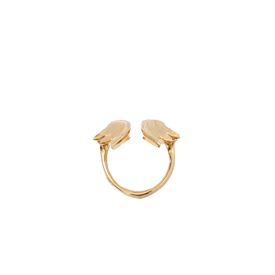 STEPHEN WEBSTER-Magnipheasant Pave Diamond Feather Ring-YELLOW GOLD