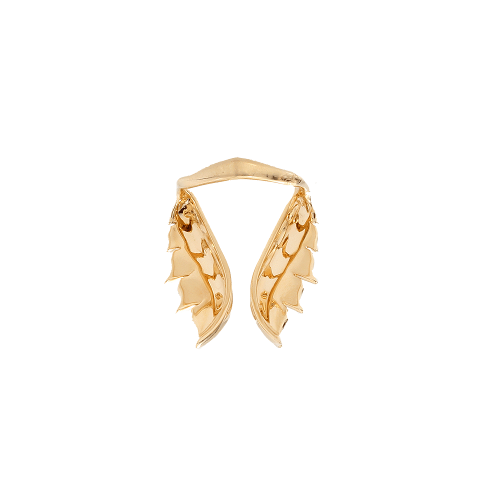 STEPHEN WEBSTER-Magnipheasant Pave Diamond Feather Ring-YELLOW GOLD
