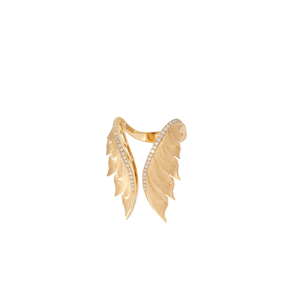 STEPHEN WEBSTER-Magnipheasant Pave Diamond Feather Ring-YELLOW GOLD