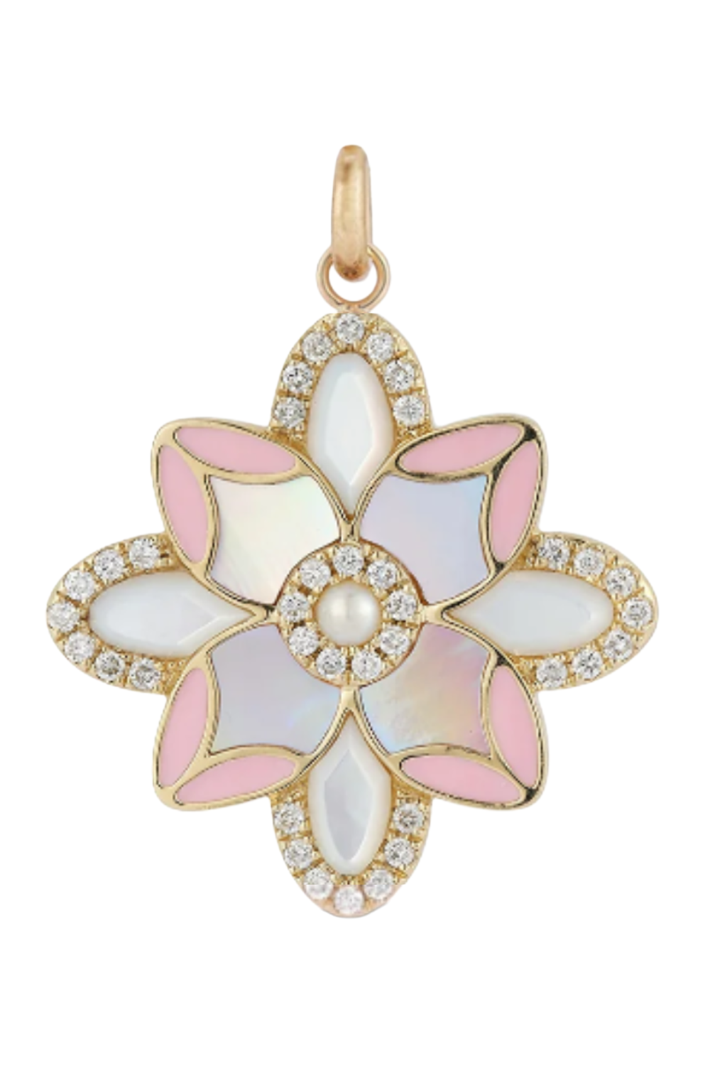 Violet Mixed Gemstone Large Charm-YELLOW GOLD-JEWELRYFINE JEWELPENDANT-STORROW