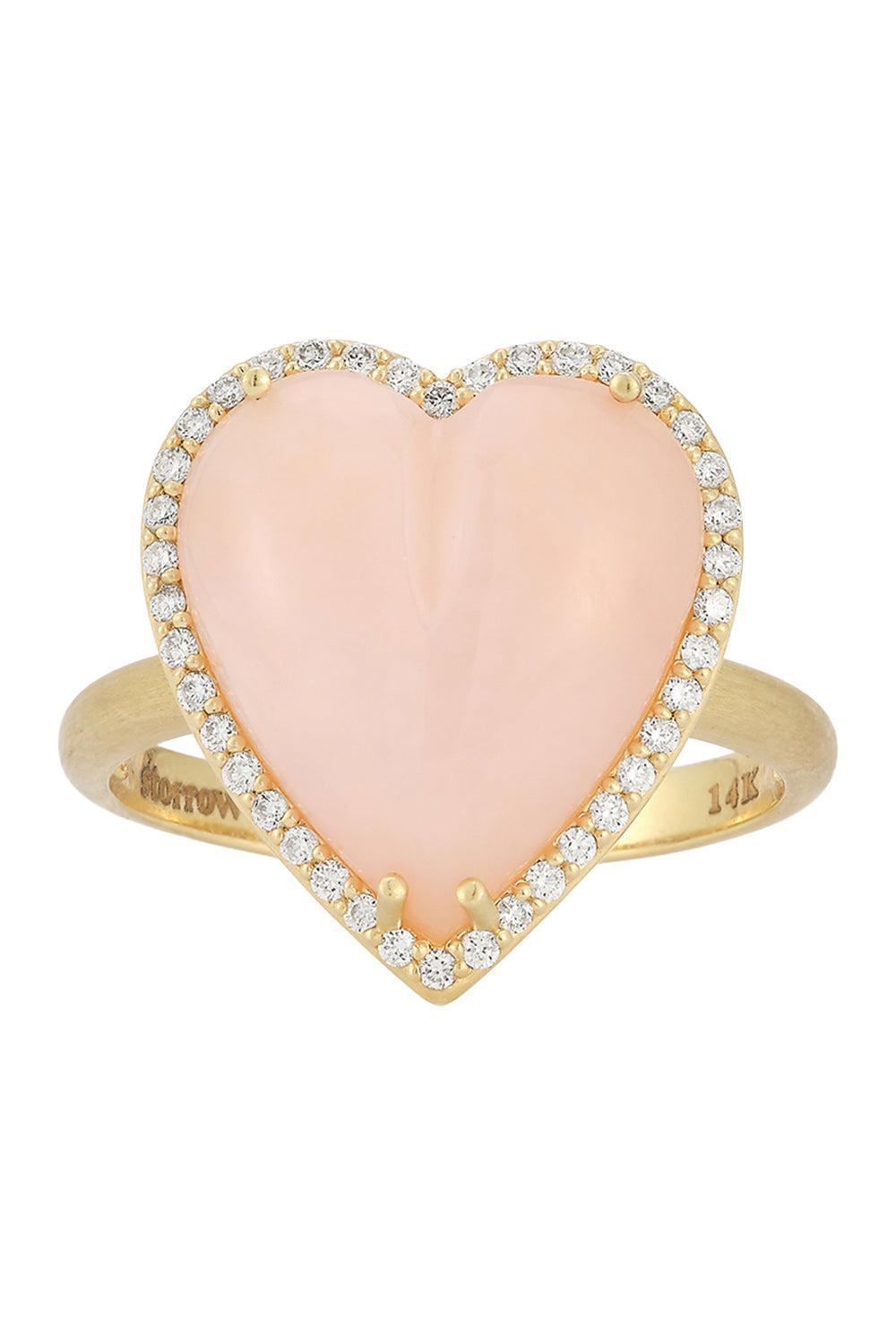 Diamond Pink Opal Alana Large Heart Ring-YELLOW GOLD-6-JEWELRYFINE JEWELRING-STORROW