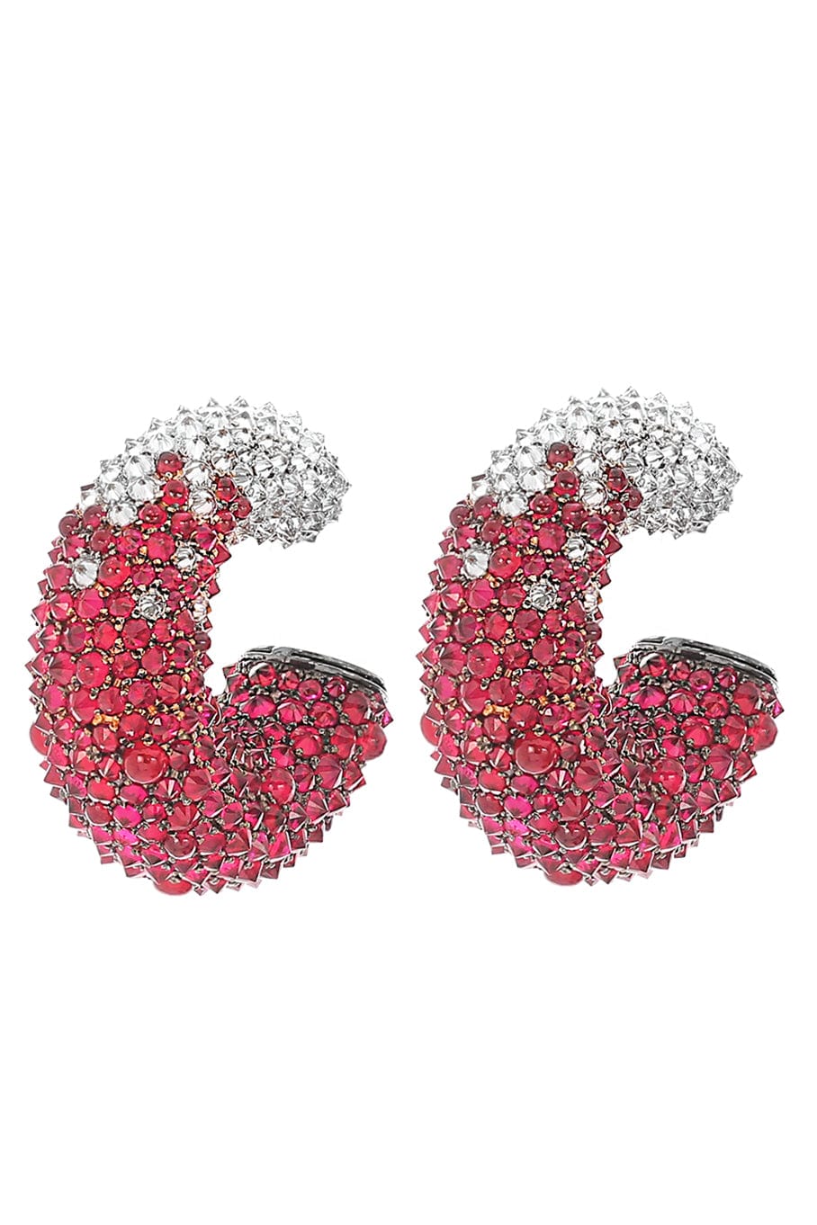 STUDIO REN-Bleeding Tooth Ruby Huggies-ROSE GOLD