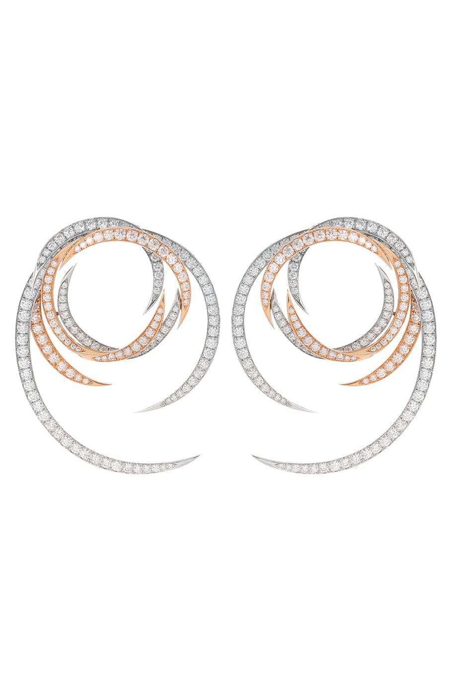 STUDIO REN-Yellow Gilled Overlapping Earrings-WHITE GOLD