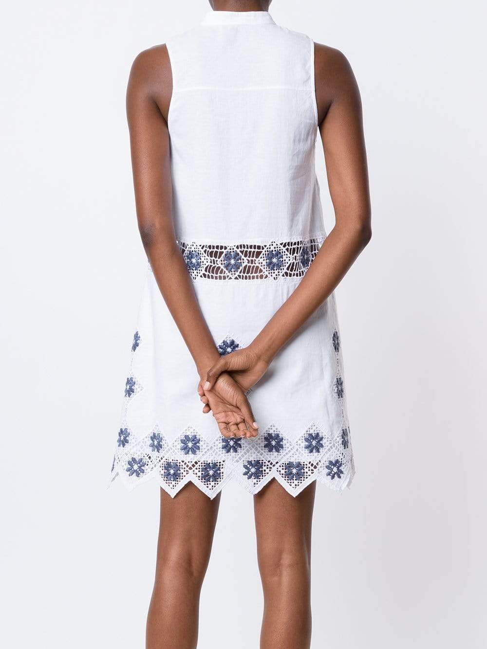 SUNO-Floral Eyelet Dress-