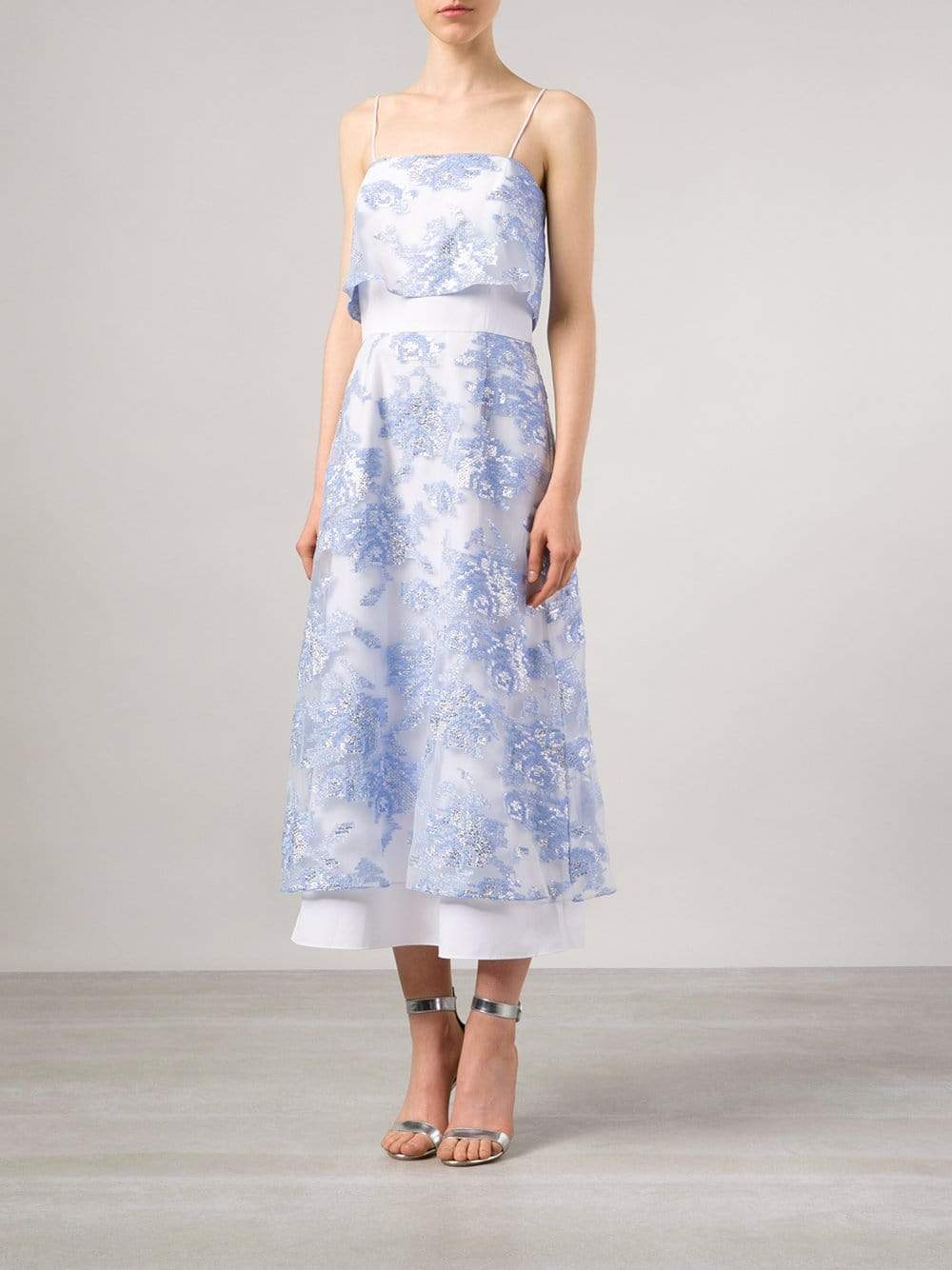 SUNO-Tie Strap Organza Dress-