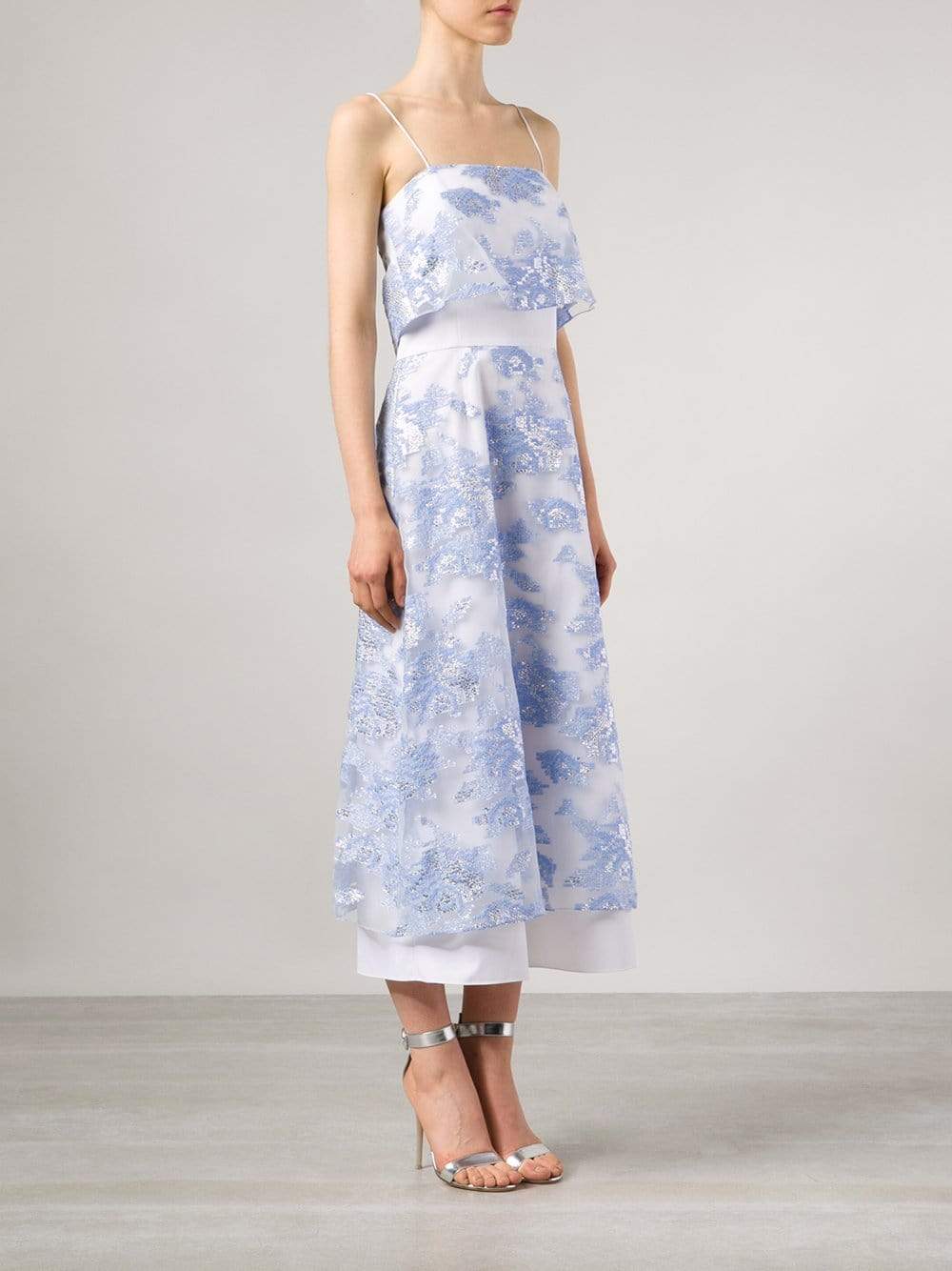 SUNO-Tie Strap Organza Dress-