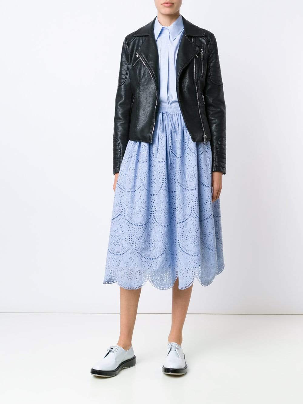 SUNO-Eyelet Tulip Skirt-