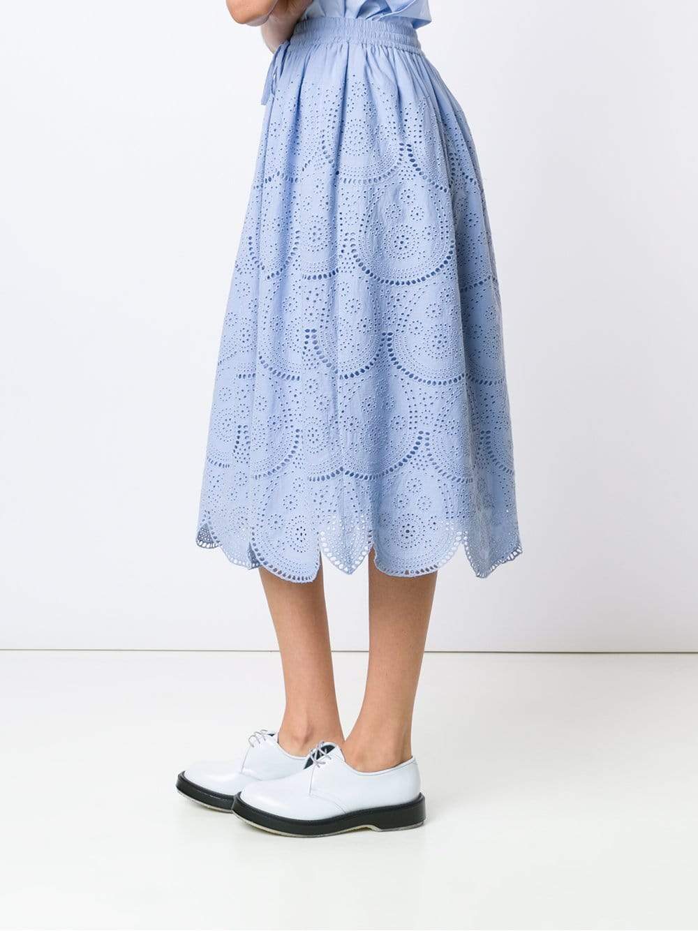 SUNO-Eyelet Tulip Skirt-