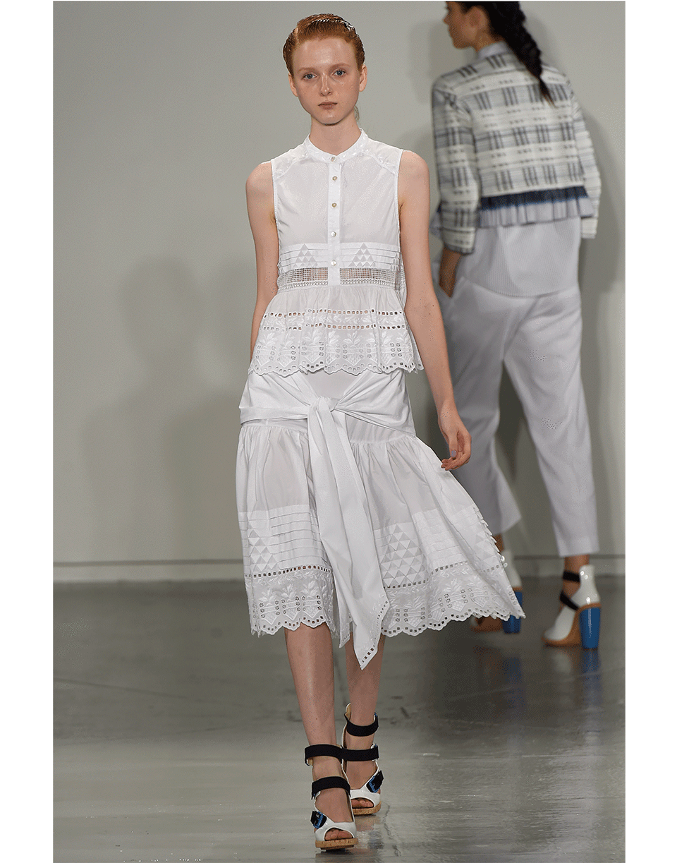 SUNO-Tie Front Full Skirt-