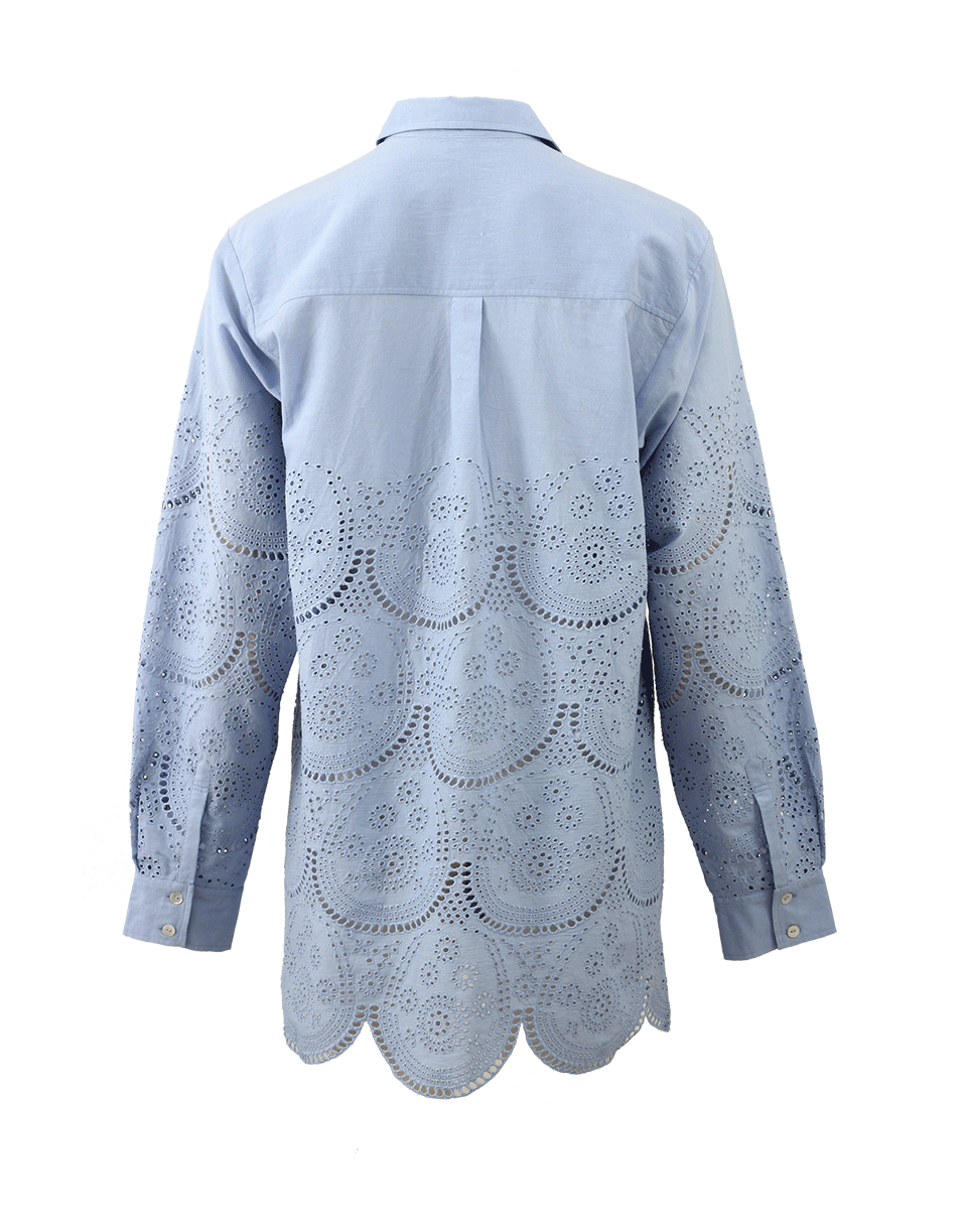 SUNO-Eyelet Button Down Blouse-