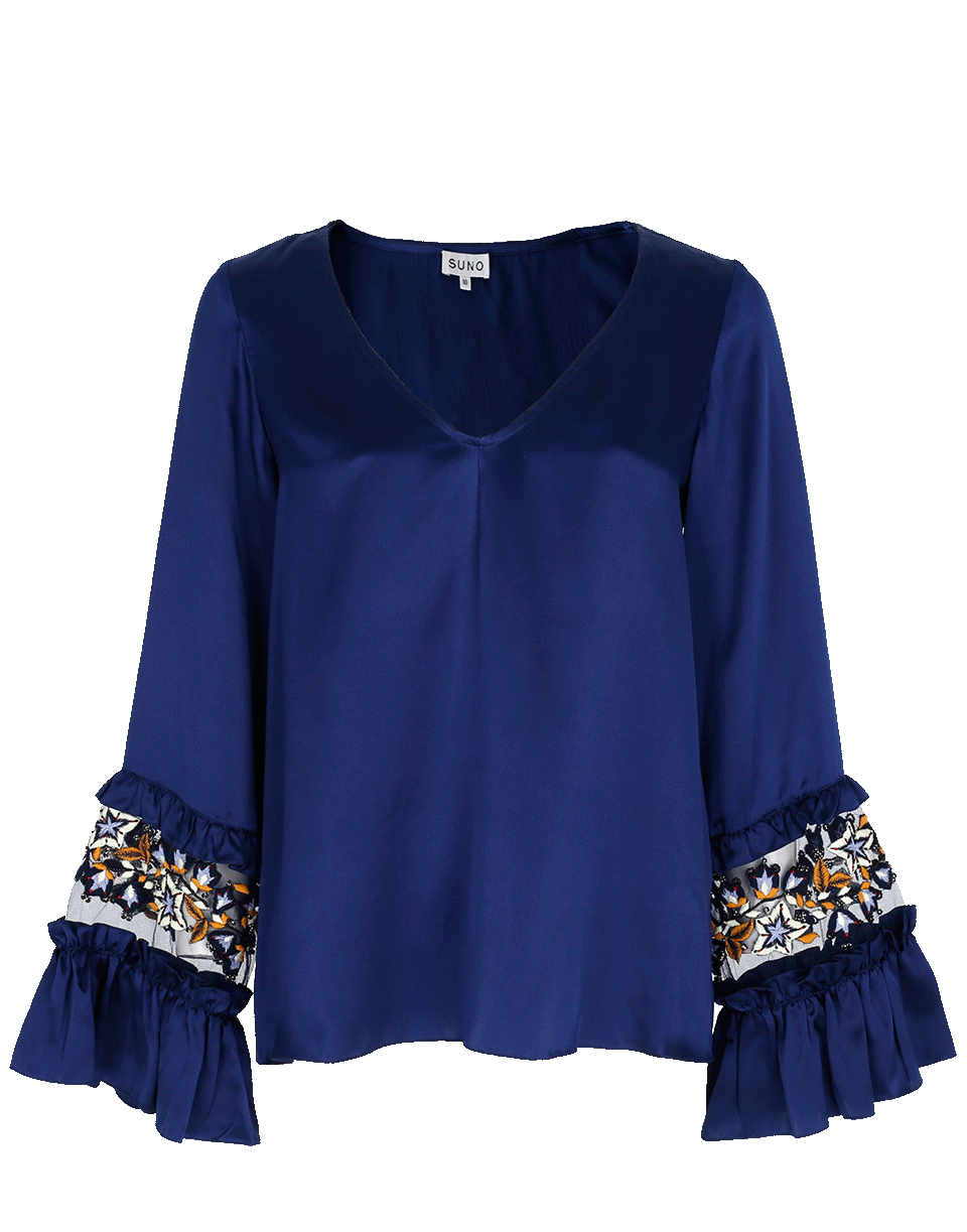 SUNO-Satin Top-NAVY