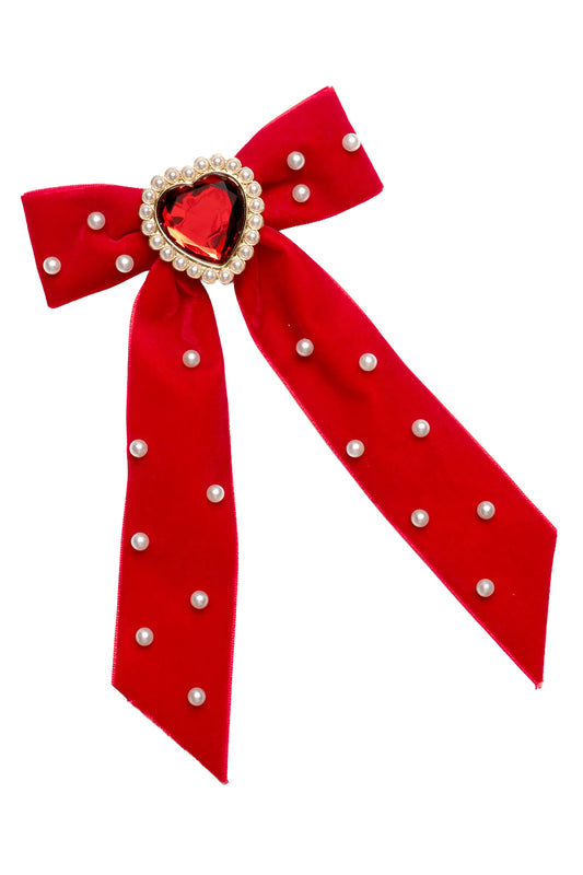 Ruby Red Heartfelt Hairbow