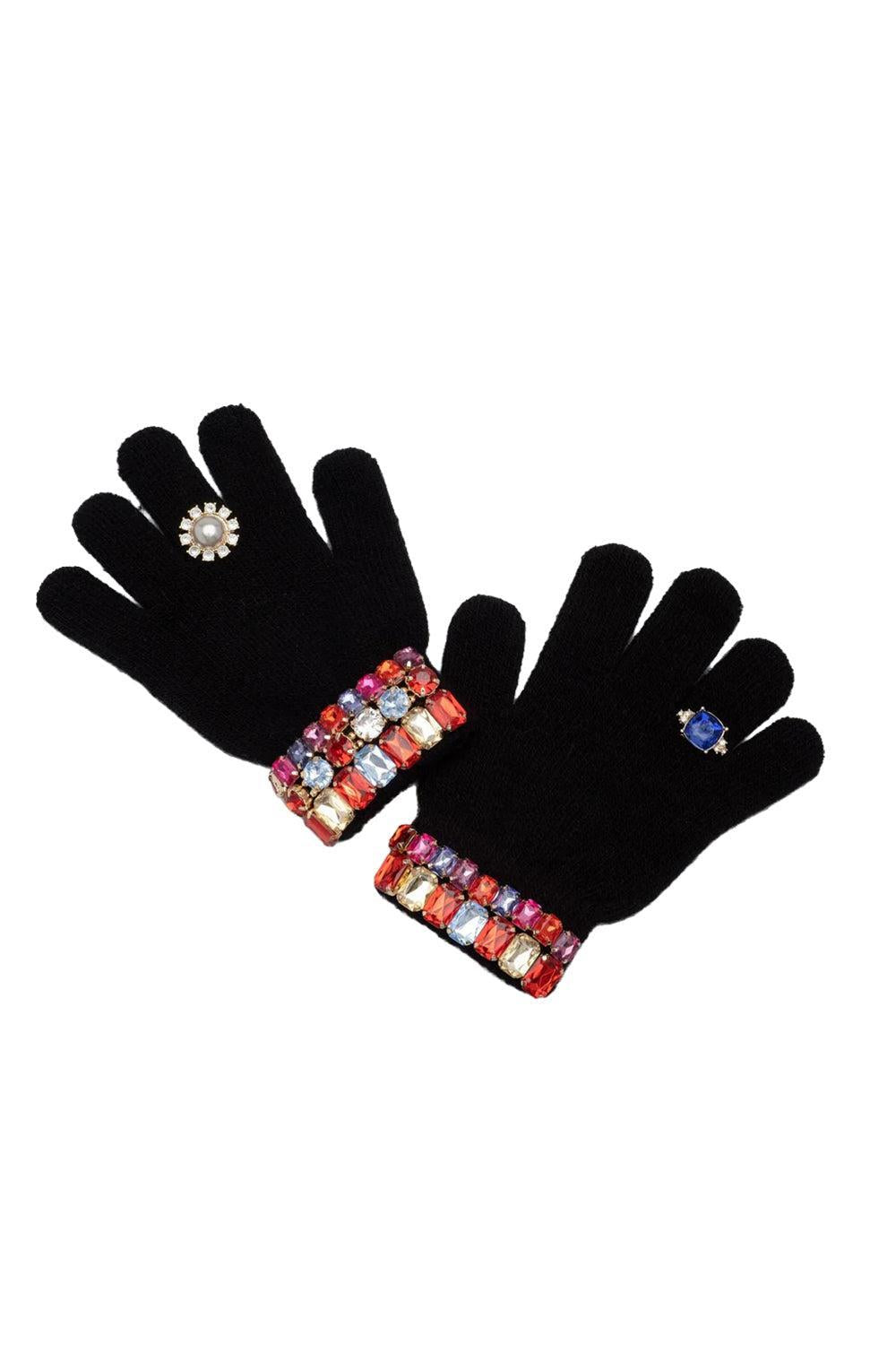 Ice Skating Jeweled Gloves-BLACK-ACCESSORIEGLOVES-SUPER SMALLS