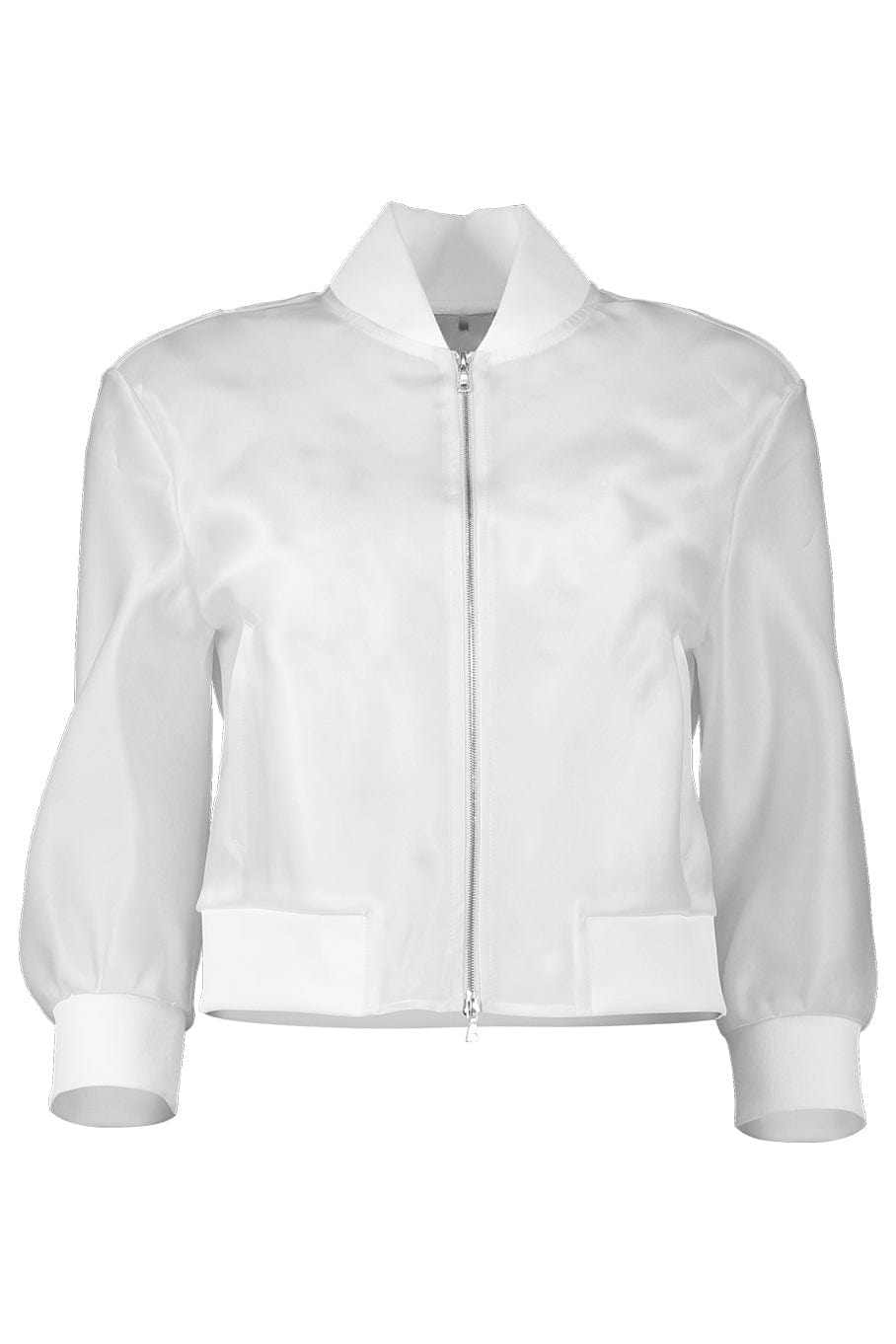 SUSAN BENDER-Short Sleeve Silk Bomber-