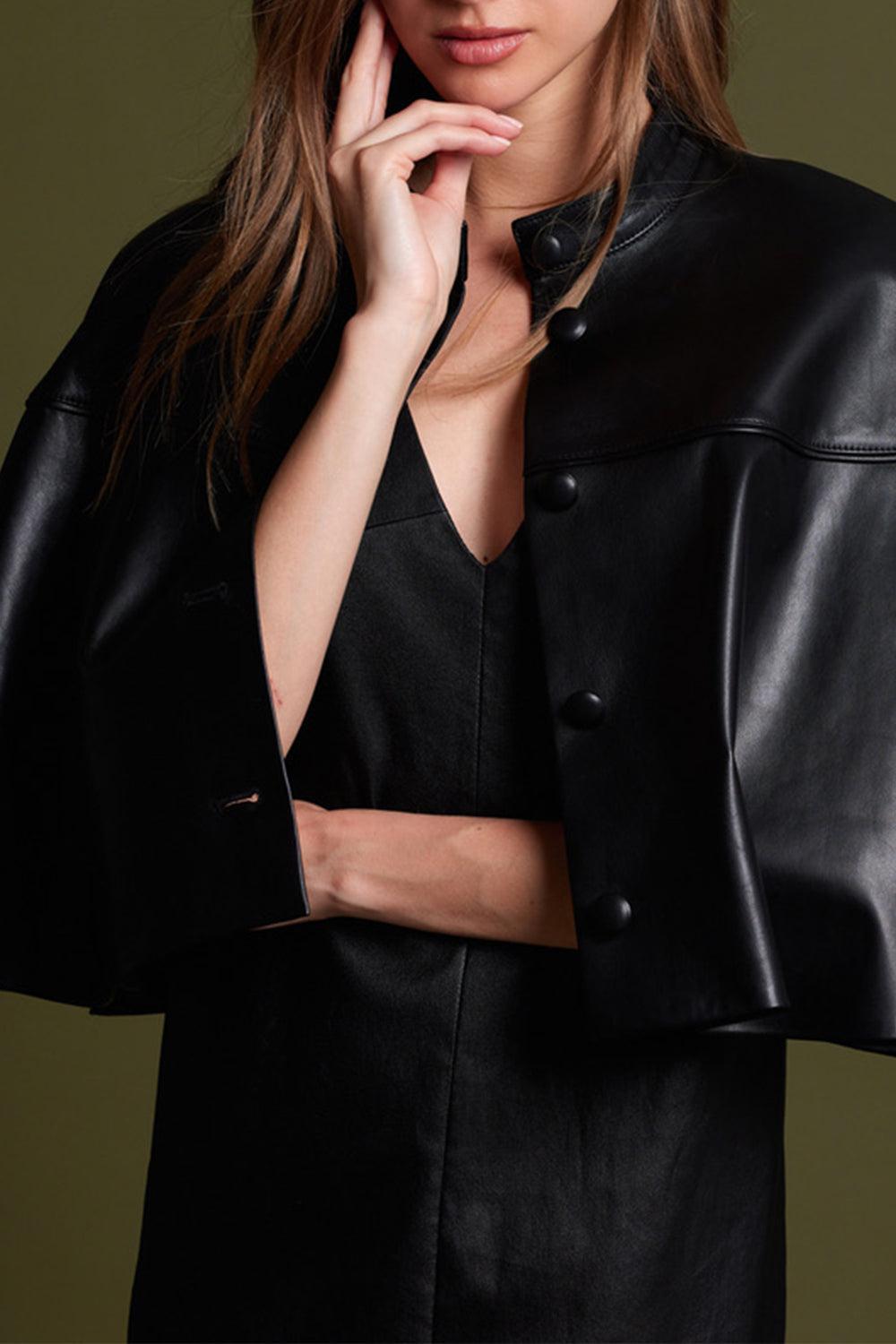 Cape Jacket-BLACK-4-CLOTHINGJACKETLEATHER-SUSAN BENDER