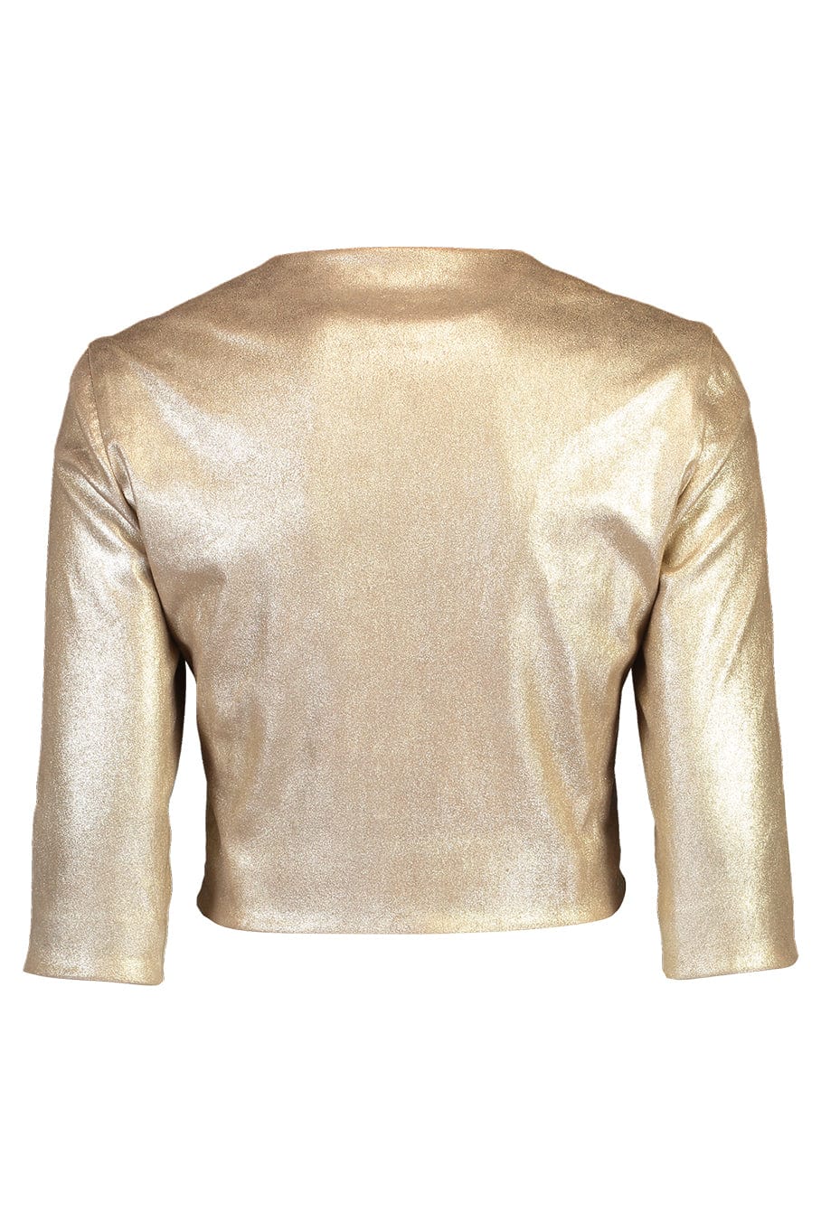 SUSAN BENDER-Stretch Leather Cardigan Jacket - Pale Gold-