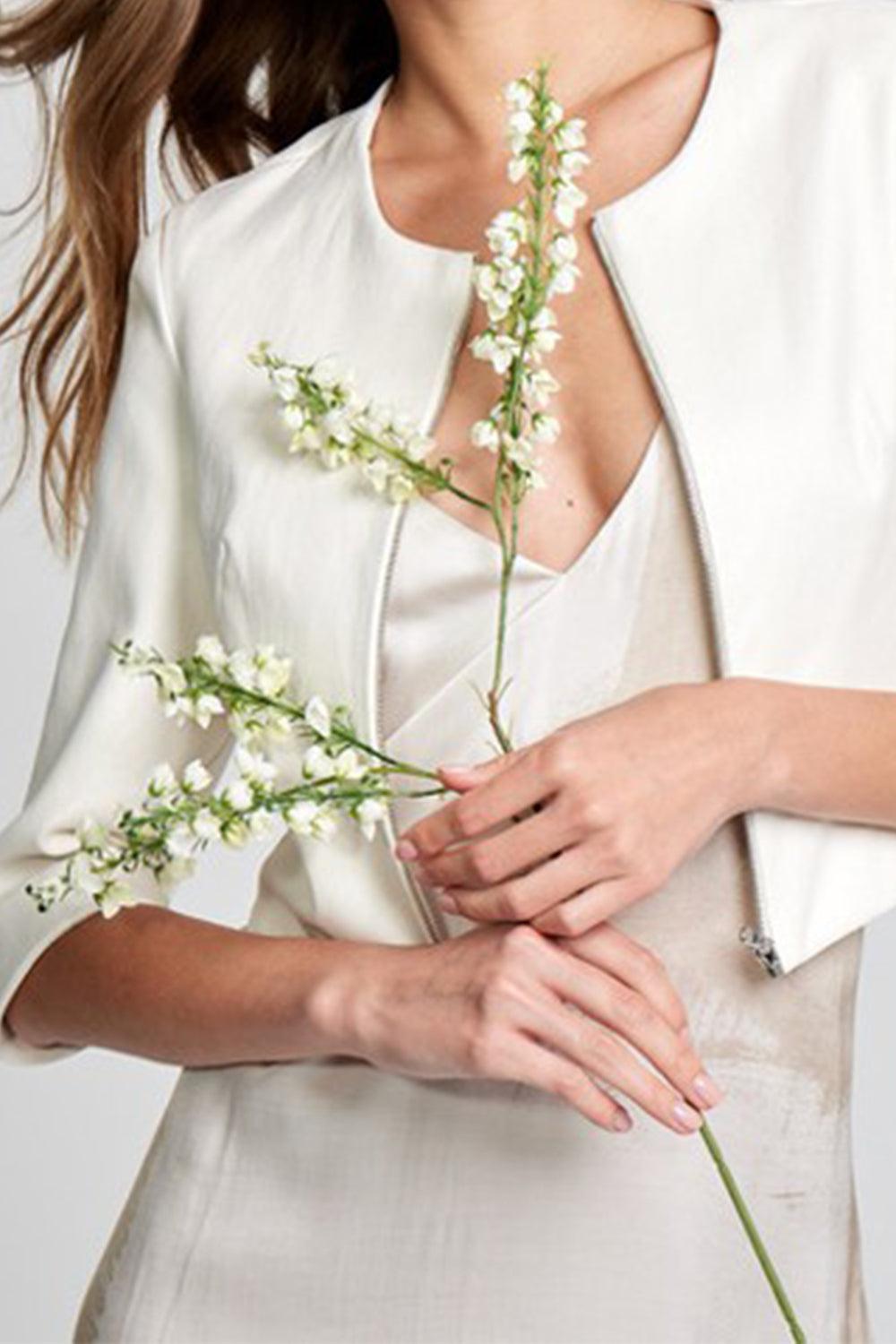 Cropped Cardigan Jacket - Ivory-IVORY-2-CLOTHINGSPECIALPOP UP-SUSAN BENDER