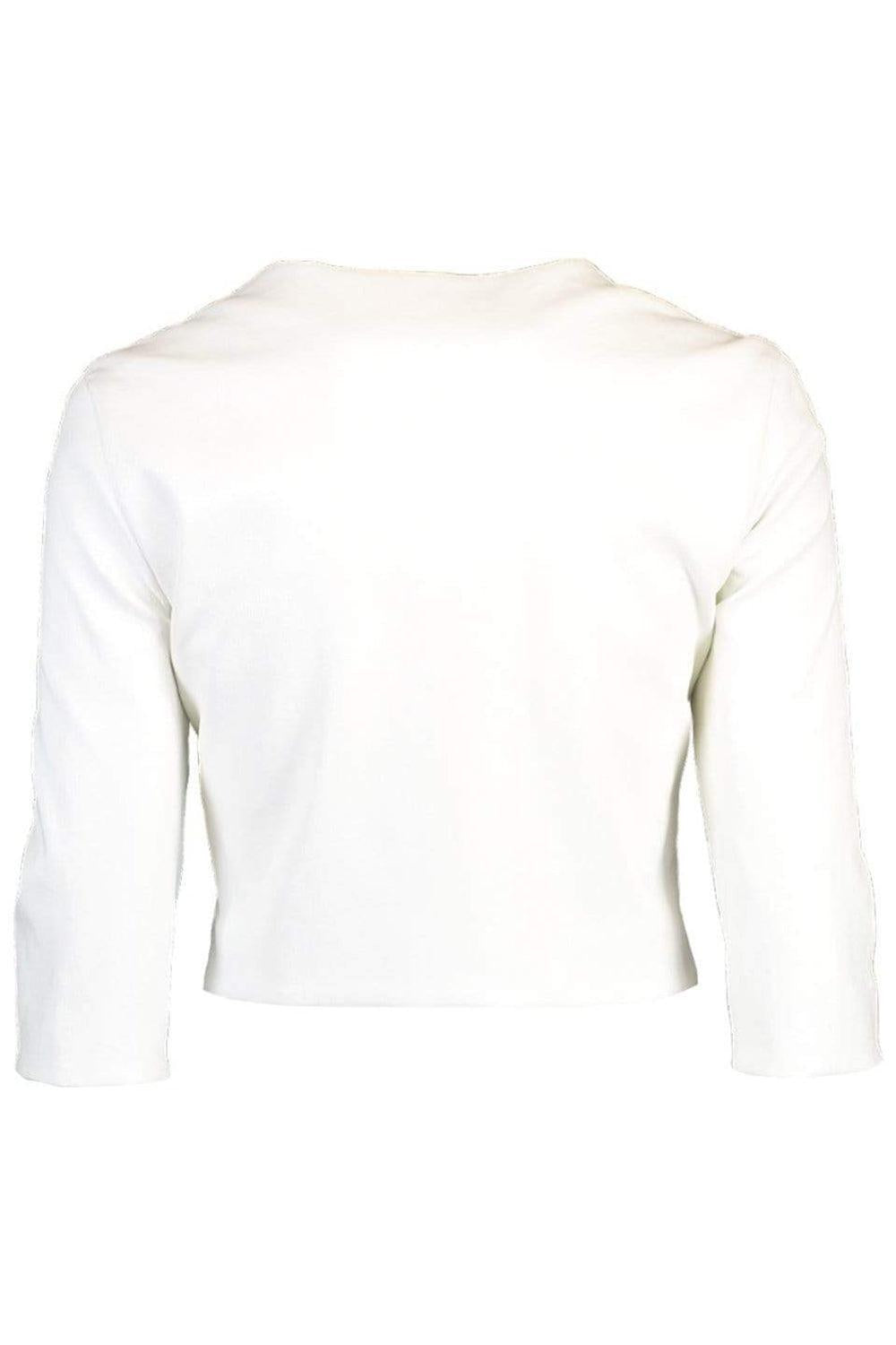 Stretch Leather Cardigan Jacket - White-WHITE-2-CLOTHINGJACKETCASUAL-SUSAN BENDER