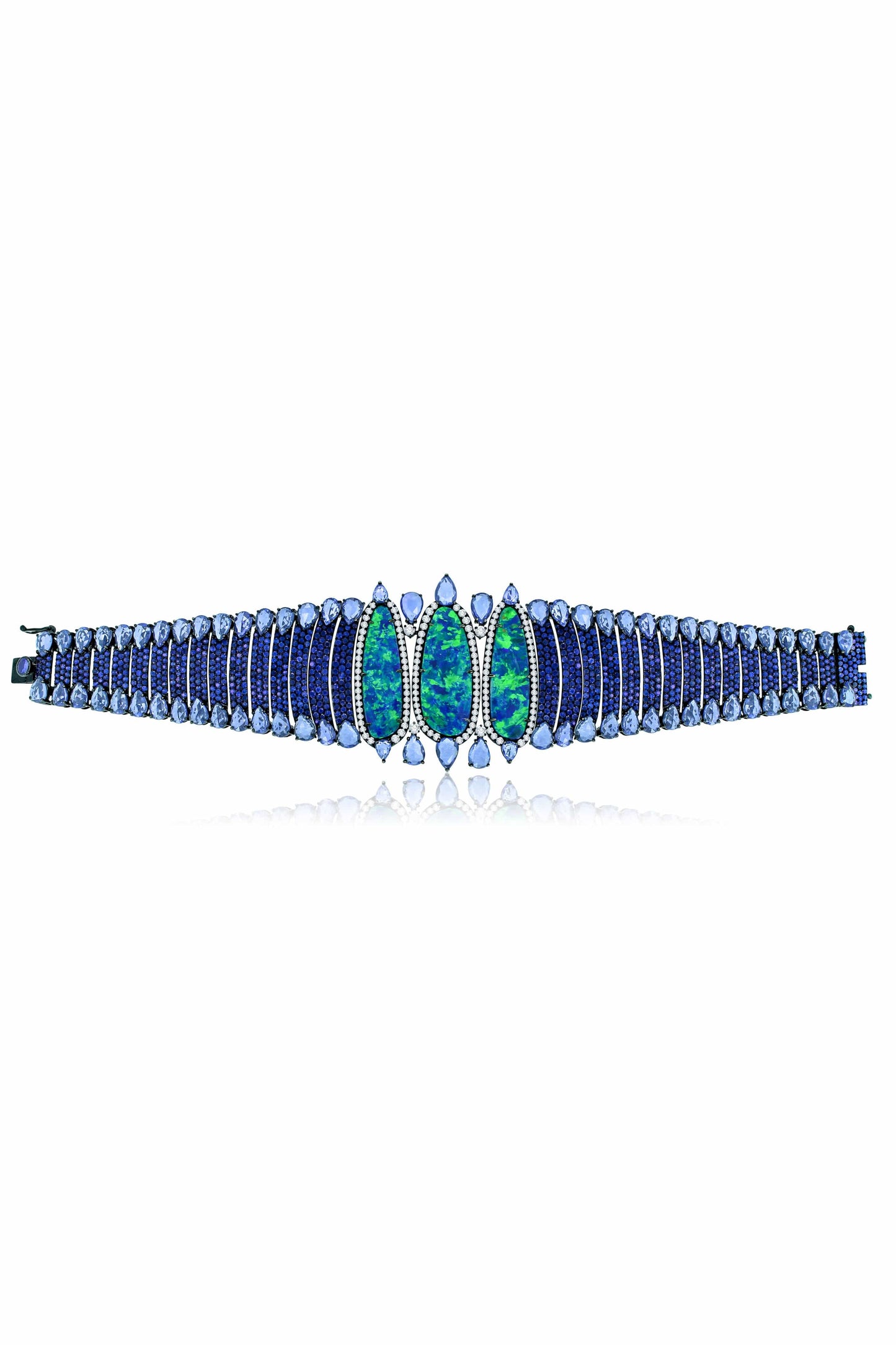 SUTRA-Opal and Blue Sapphire Bracelet-BLACK GOLD