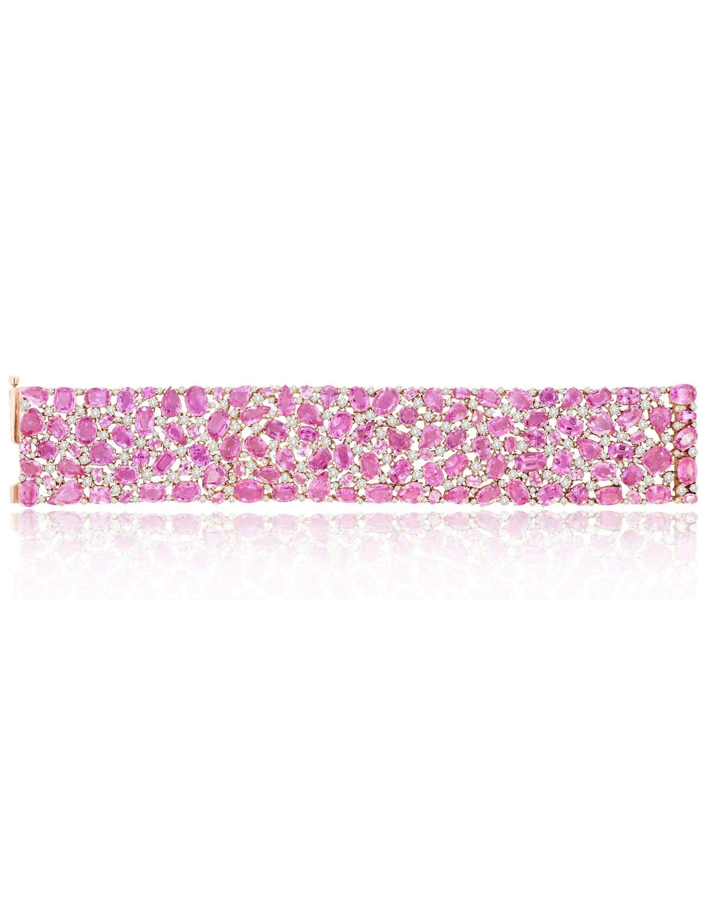 SUTRA-Pink Sapphire Wide Bracelet-ROSE GOLD