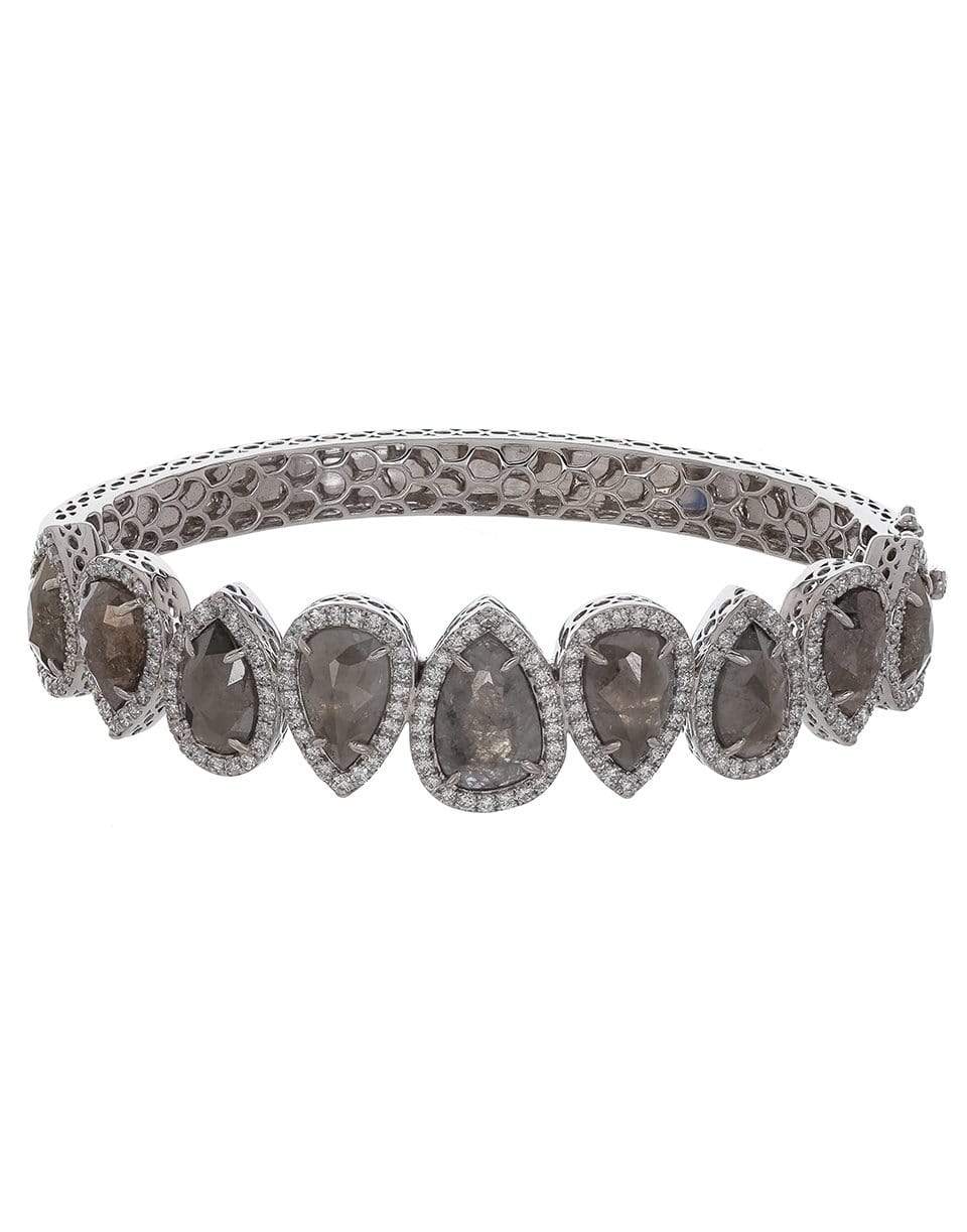 SUTRA-White Gold Rough Cut Diamond Bracelet-WHITE GOLD