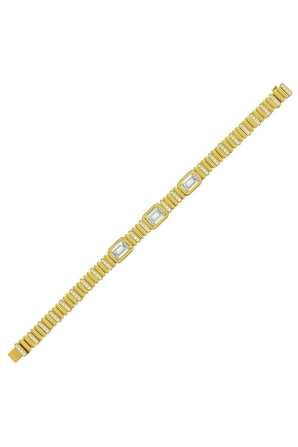 Three Diamond Bracelet-YELLOW GOLD-6.5-JEWELRYFINE JEWELBRACELET O-SUTRA