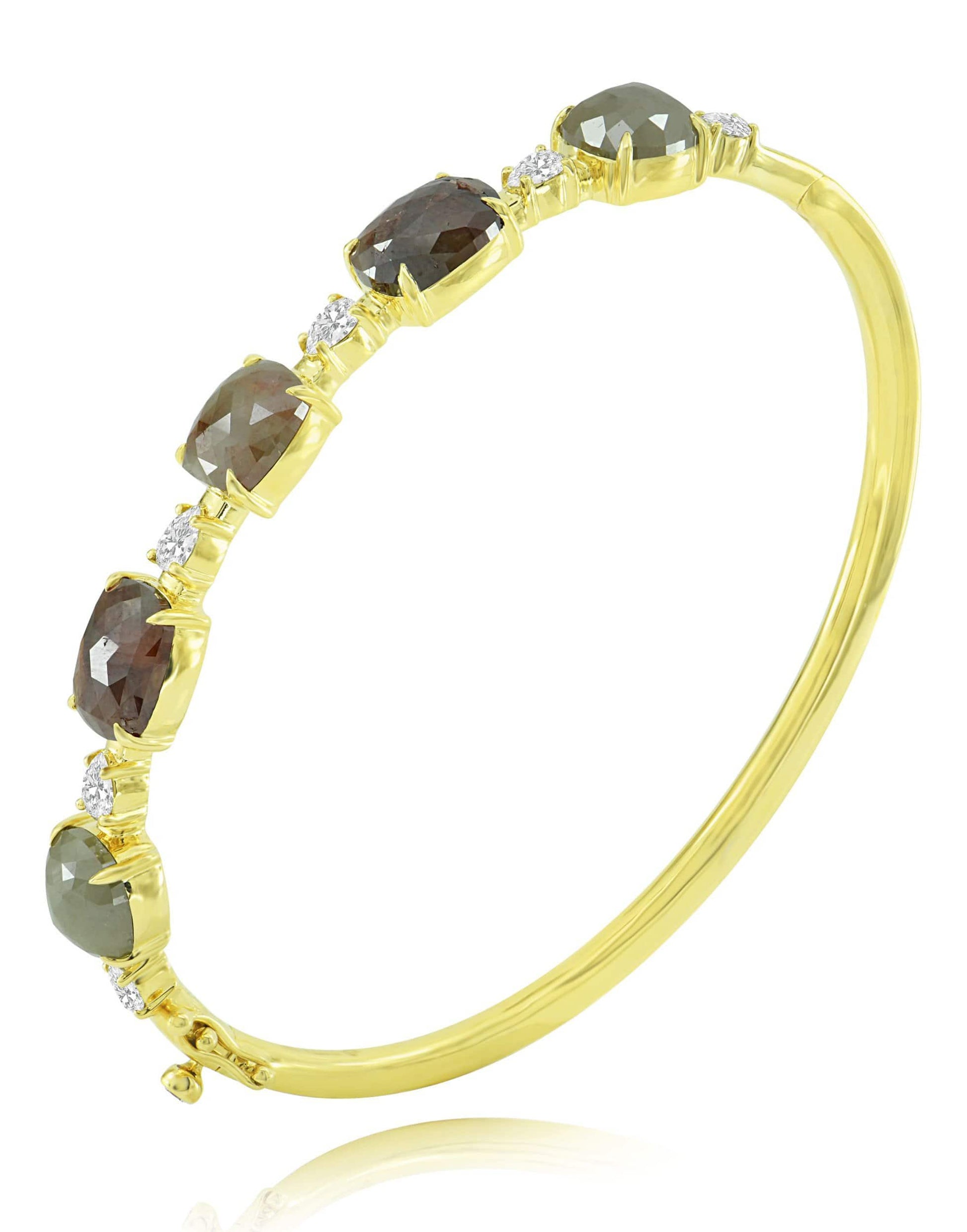SUTRA-Rough Cut Diamond Bracelet-YELLOW GOLD