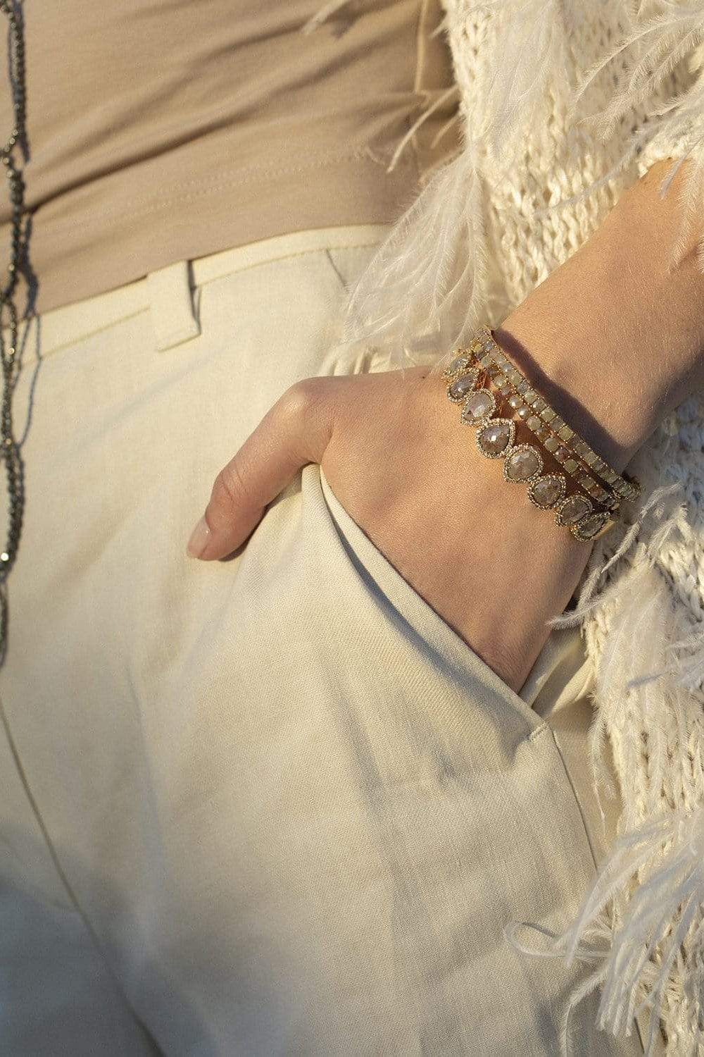 SUTRA-Rough Cut Diamond NWL Bracelet-YELLOW GOLD