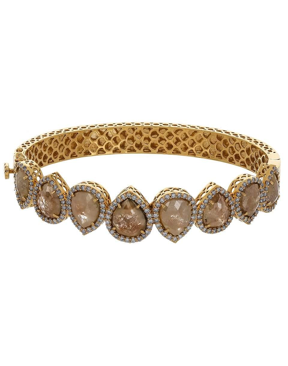 SUTRA-Rough Cut Diamond NWL Bracelet-YELLOW GOLD