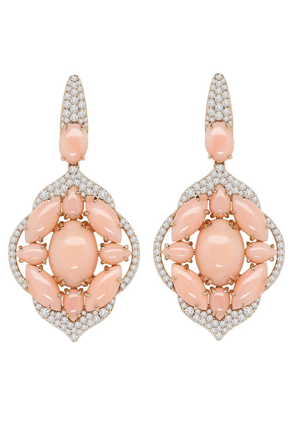 SUTRA-Angelskin Coral Diamond Earrings-ROSE GOLD
