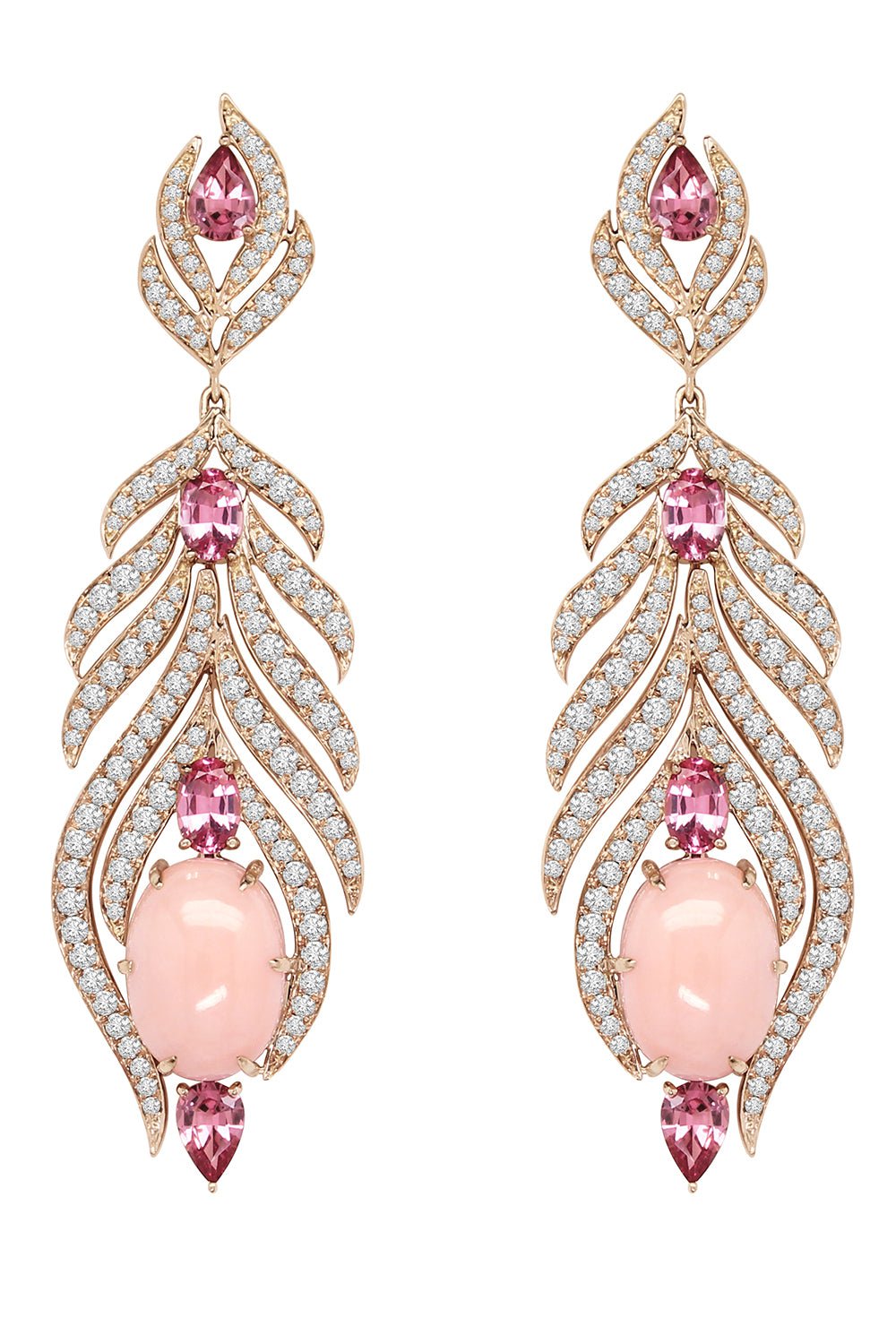 SUTRA-Pink Opal Spinel Earrings-ROSE GOLD