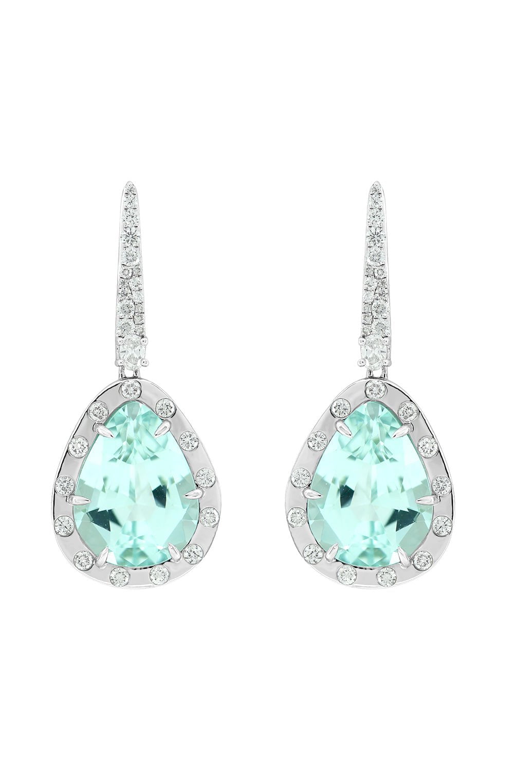 SUTRA-Green Tourmaline Diamond Earrings-WHITE GOLD